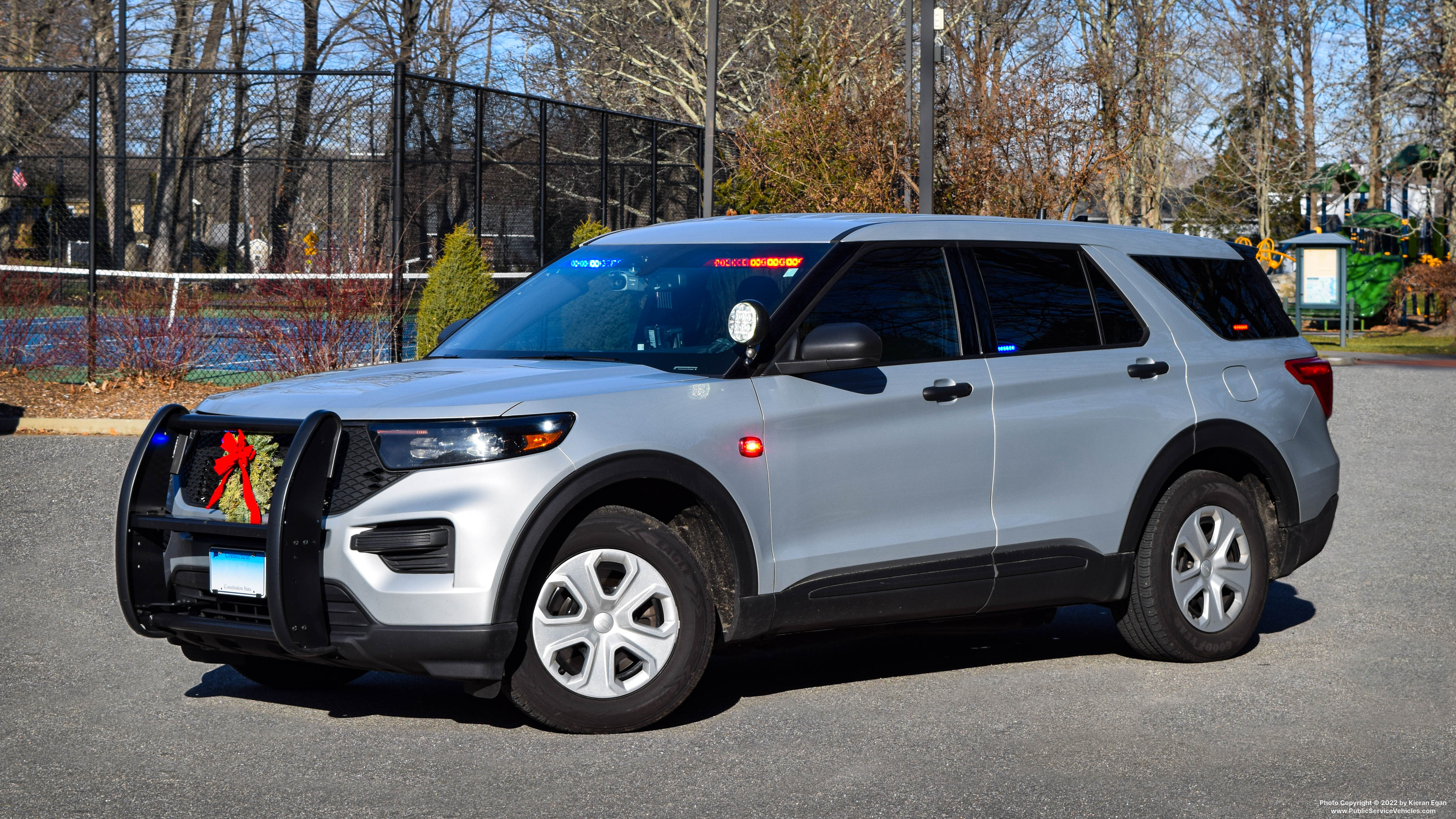 A photo  of Connecticut State Police
            Cruiser 222, a 2020 Ford Police Interceptor Utility             taken by Kieran Egan