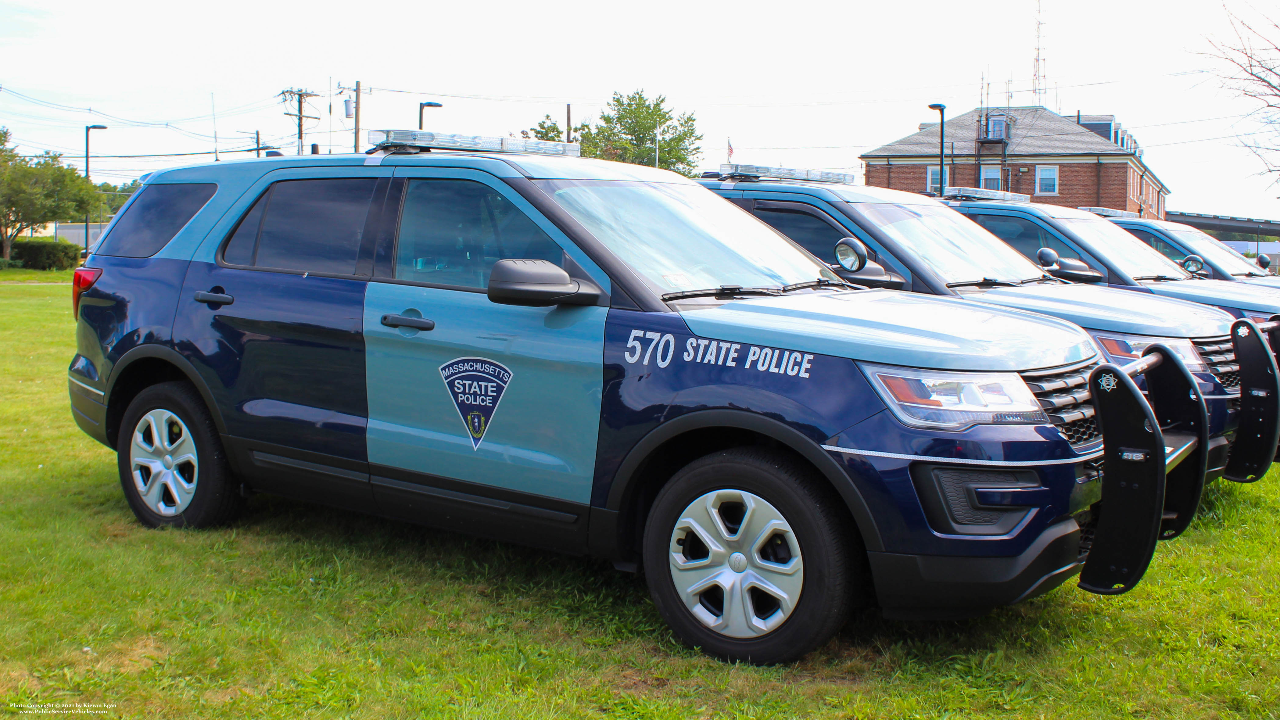 A photo  of Massachusetts State Police
            Cruiser 570, a 2018 Ford Police Interceptor Utility             taken by Kieran Egan