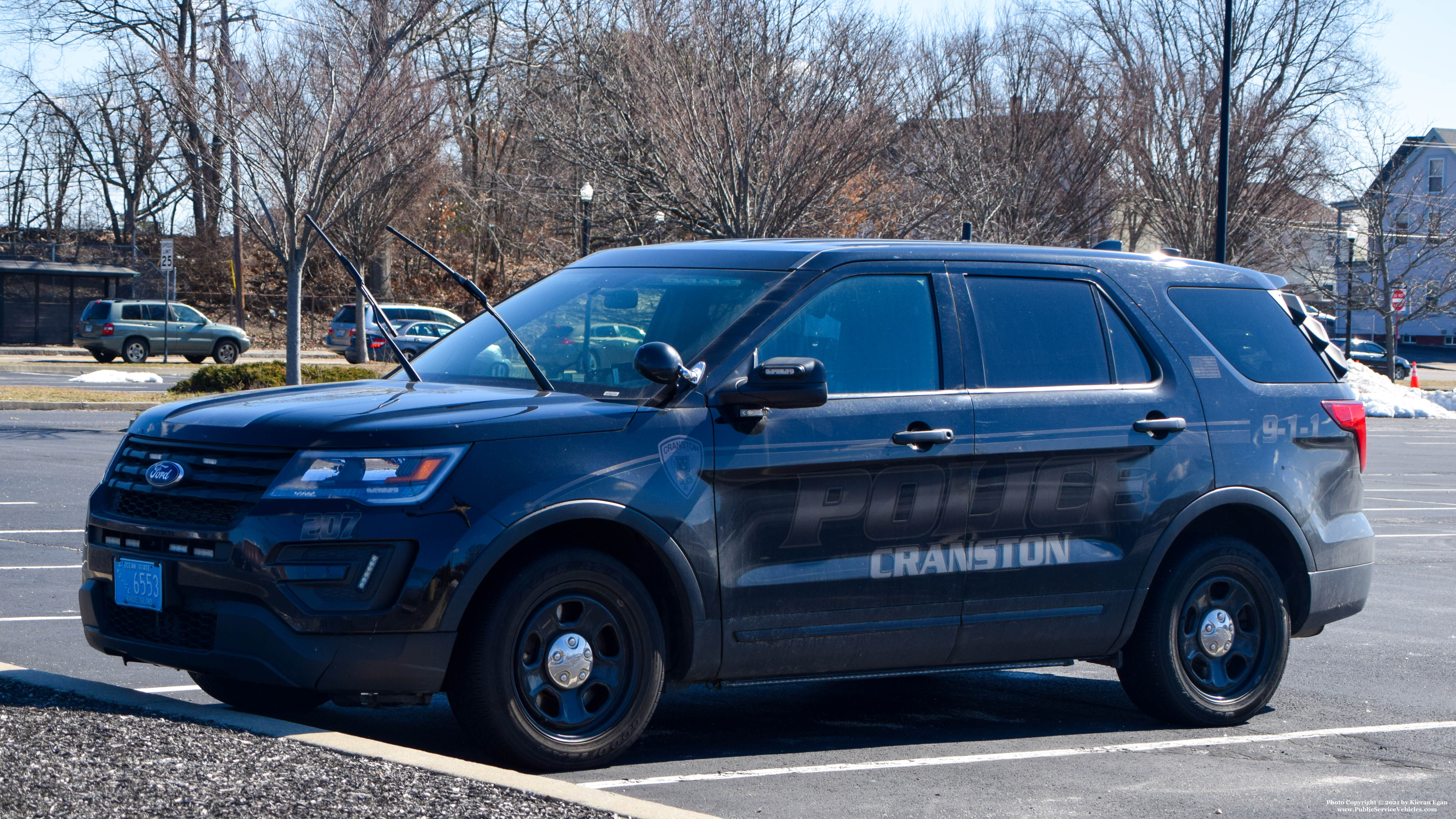 A photo  of Cranston Police
            Cruiser 207, a 2018 Ford Police Interceptor Utility             taken by Kieran Egan