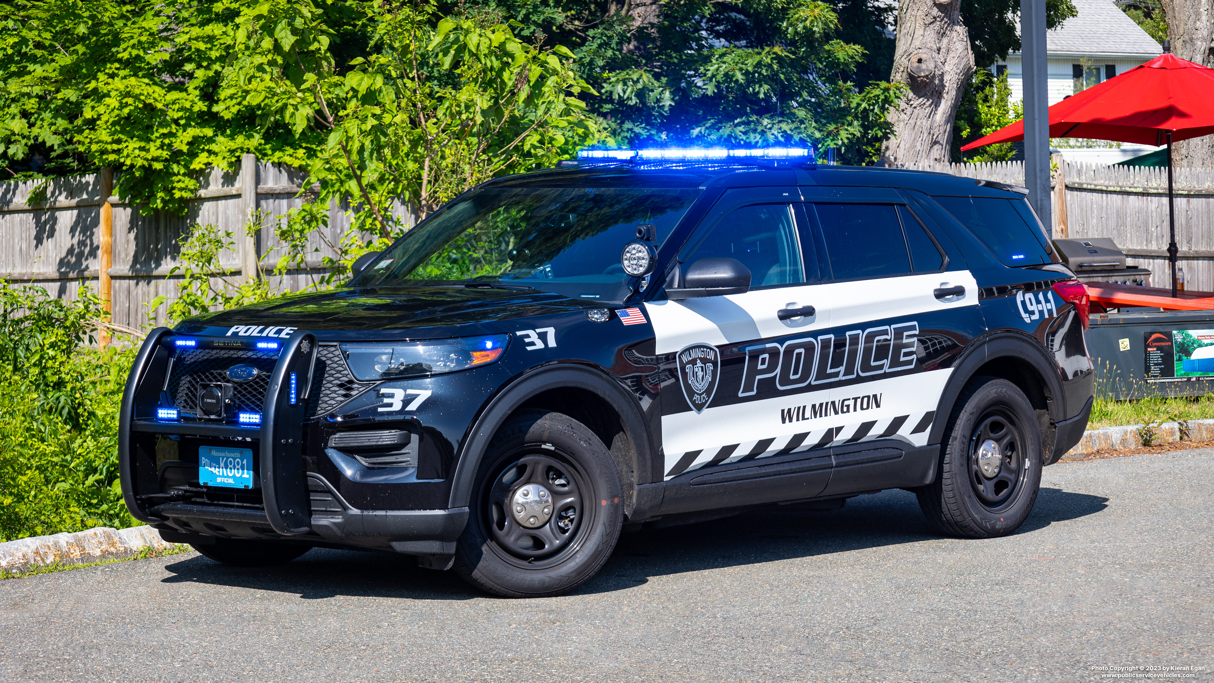 A photo  of Wilmington Police
            Cruiser 37, a 2022 Ford Police Interceptor Utility             taken by Kieran Egan