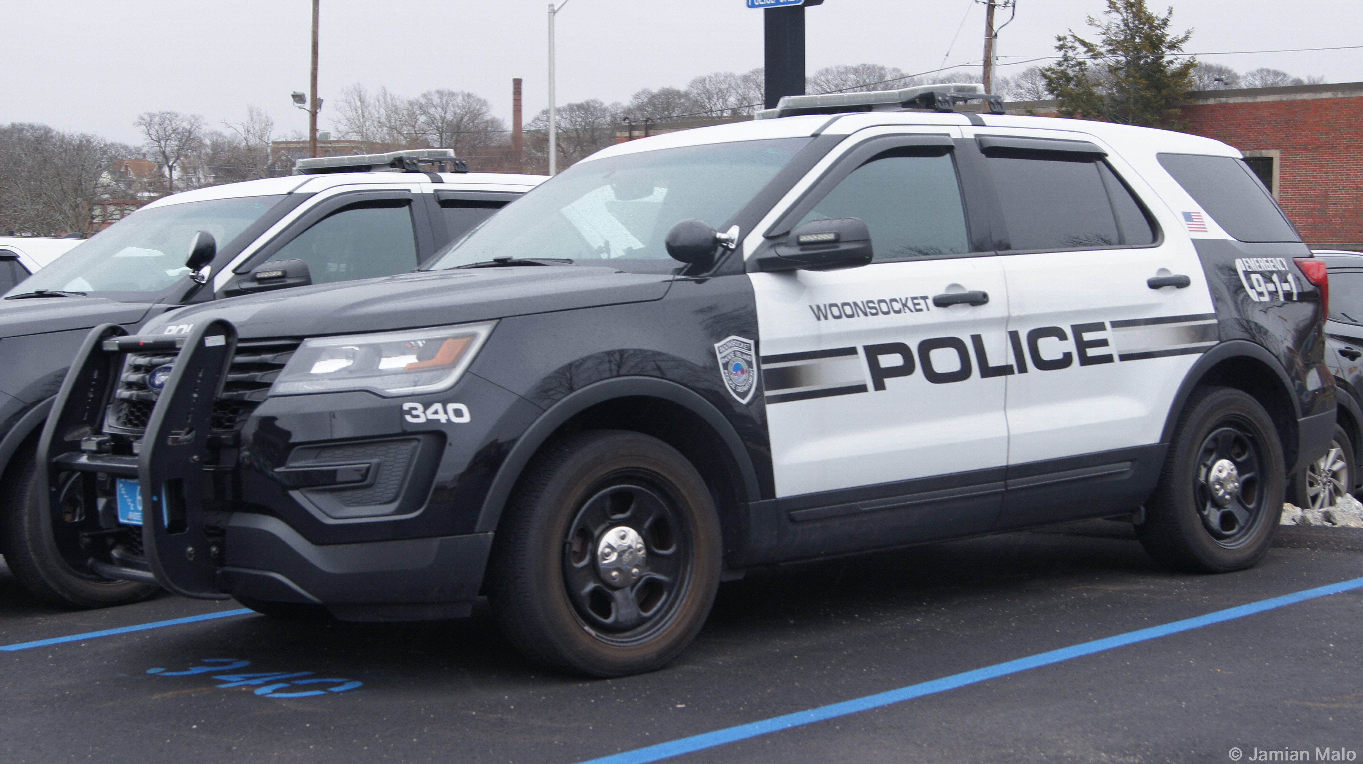 A photo  of Woonsocket Police
            Cruiser 340, a 2016-2018 Ford Police Interceptor Utility             taken by Jamian Malo