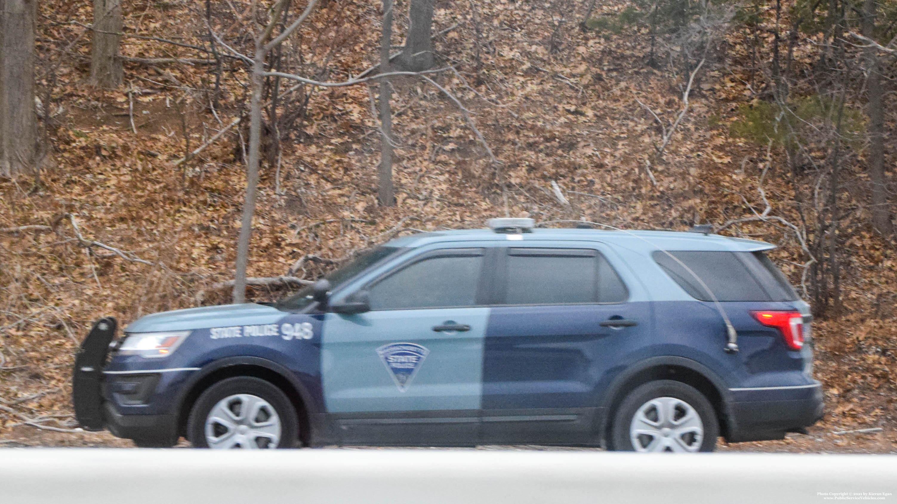 A photo  of Massachusetts State Police
            Cruiser 948, a 2017 Ford Police Interceptor Utility             taken by Kieran Egan