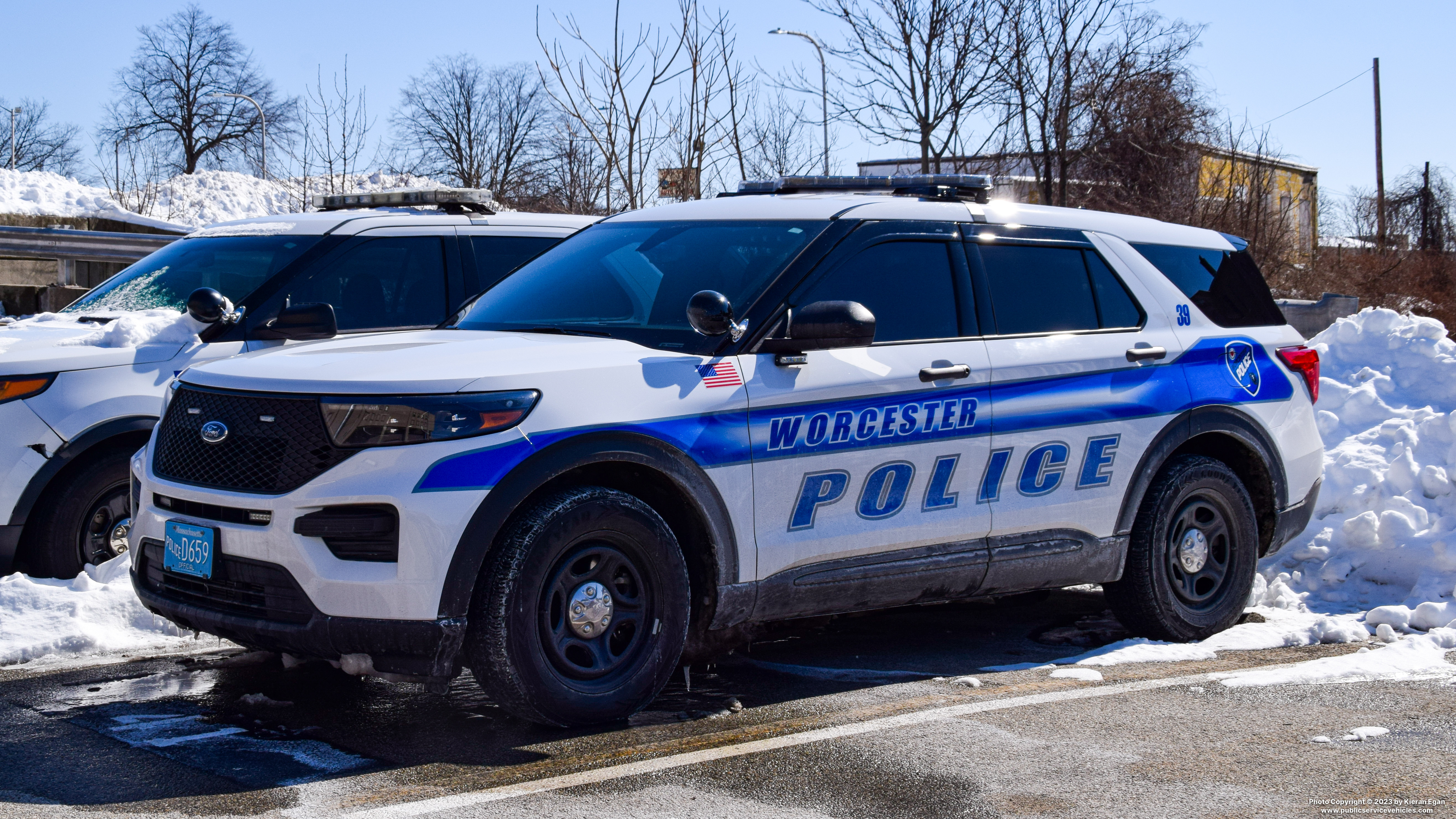 A photo  of Worcester Police
            Cruiser 39, a 2020 Ford Police Interceptor Utility             taken by Kieran Egan