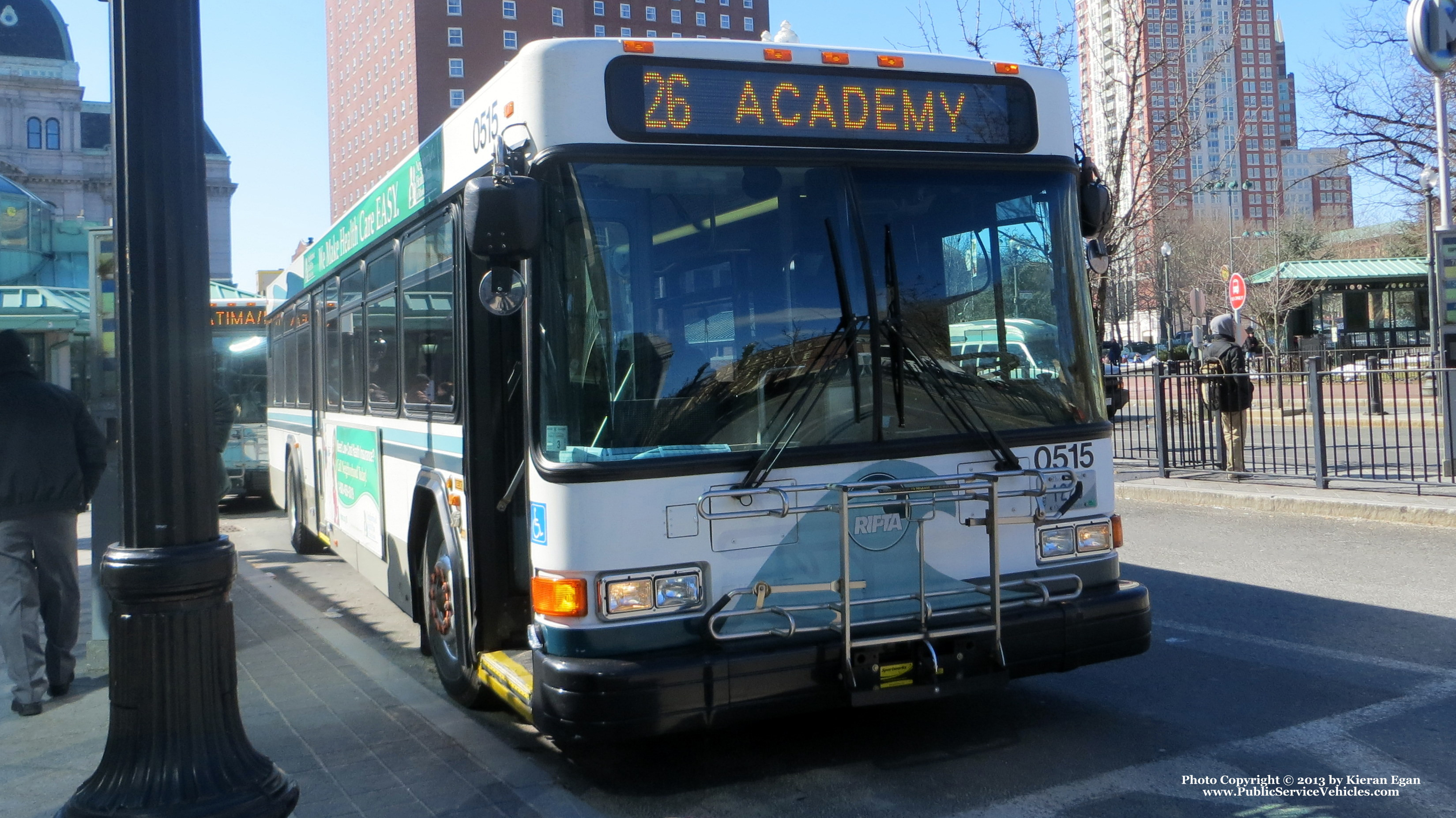 A photo  of Rhode Island Public Transit Authority
            Bus 0515, a 2005 Gillig Low Floor             taken by Kieran Egan