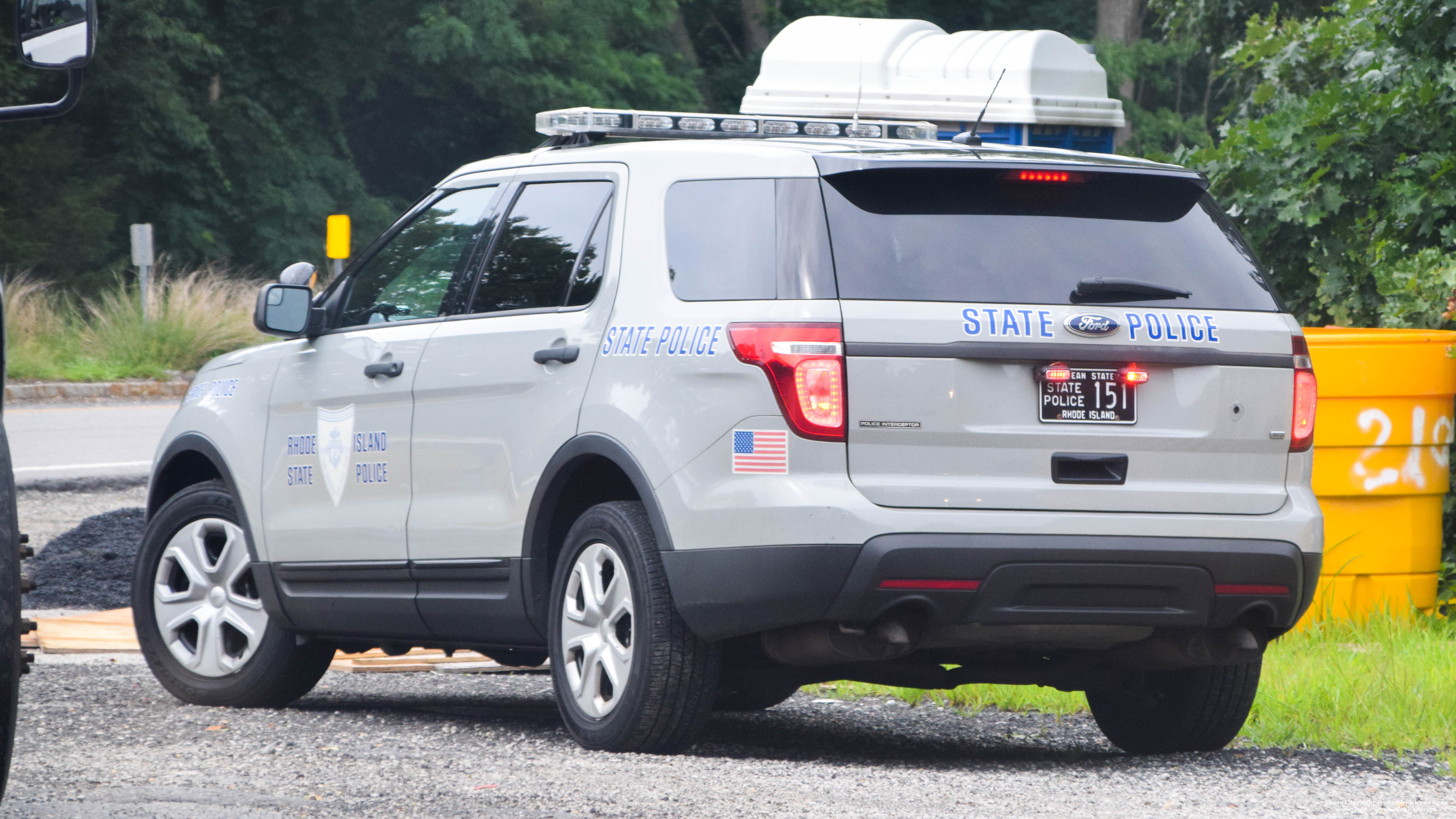 A photo  of Rhode Island State Police
            Cruiser 151, a 2013 Ford Police Interceptor Utility             taken by Kieran Egan