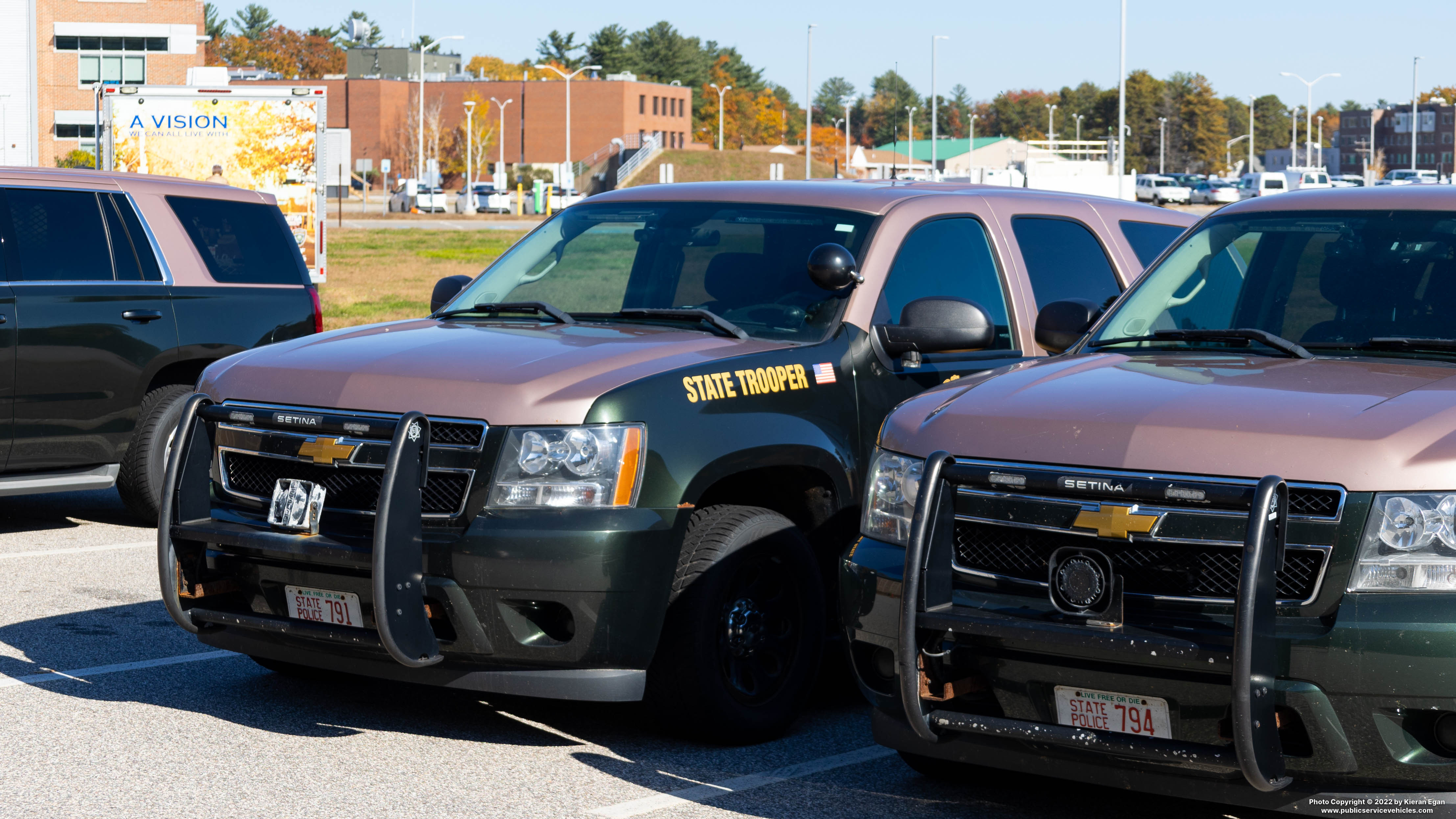 A photo  of New Hampshire State Police
            Cruiser 791, a 2007-2013 Chevrolet Tahoe             taken by Kieran Egan