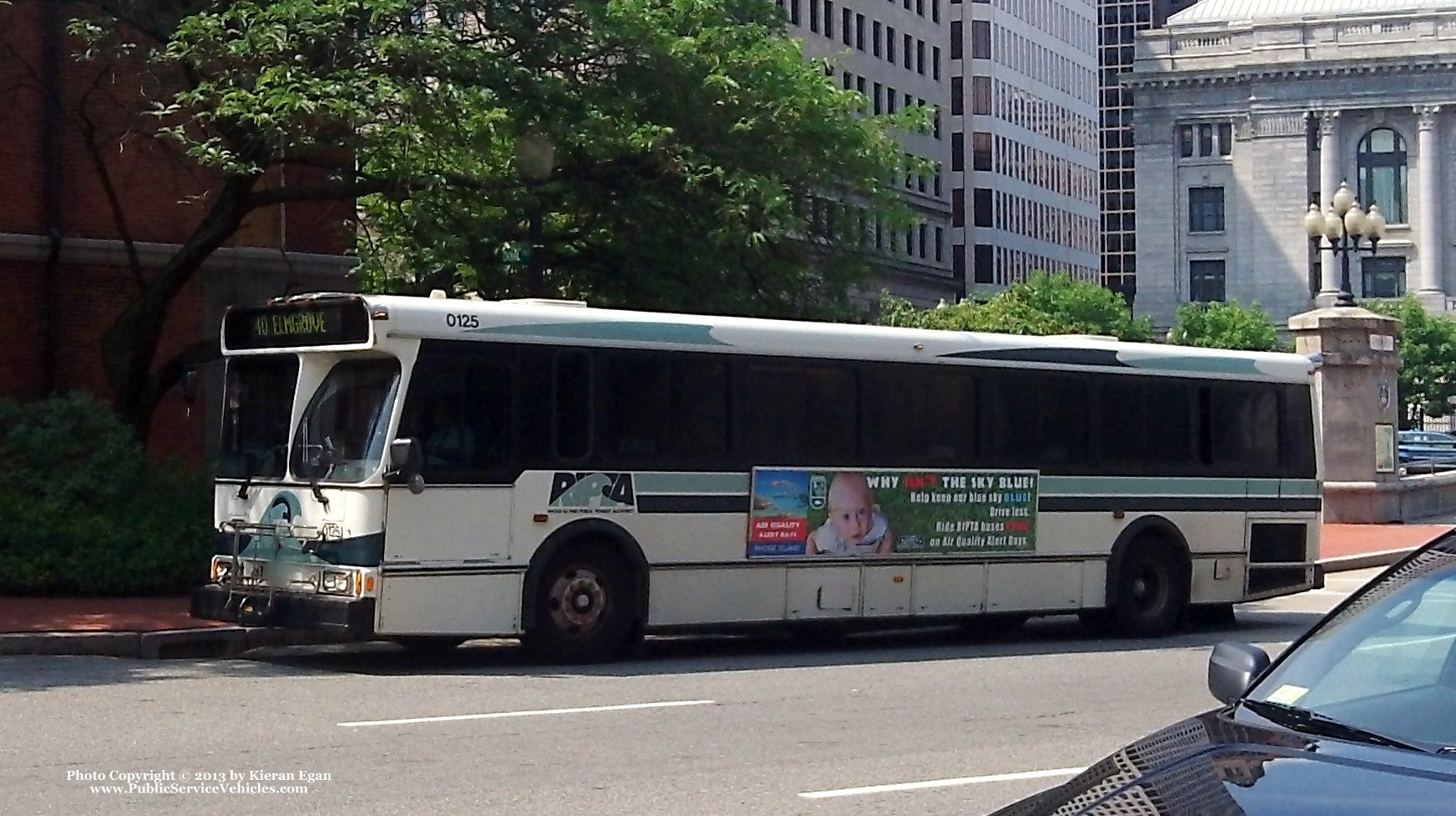 A photo  of Rhode Island Public Transit Authority
            Bus 0125, a 2001 Orion V 05.501             taken by Kieran Egan