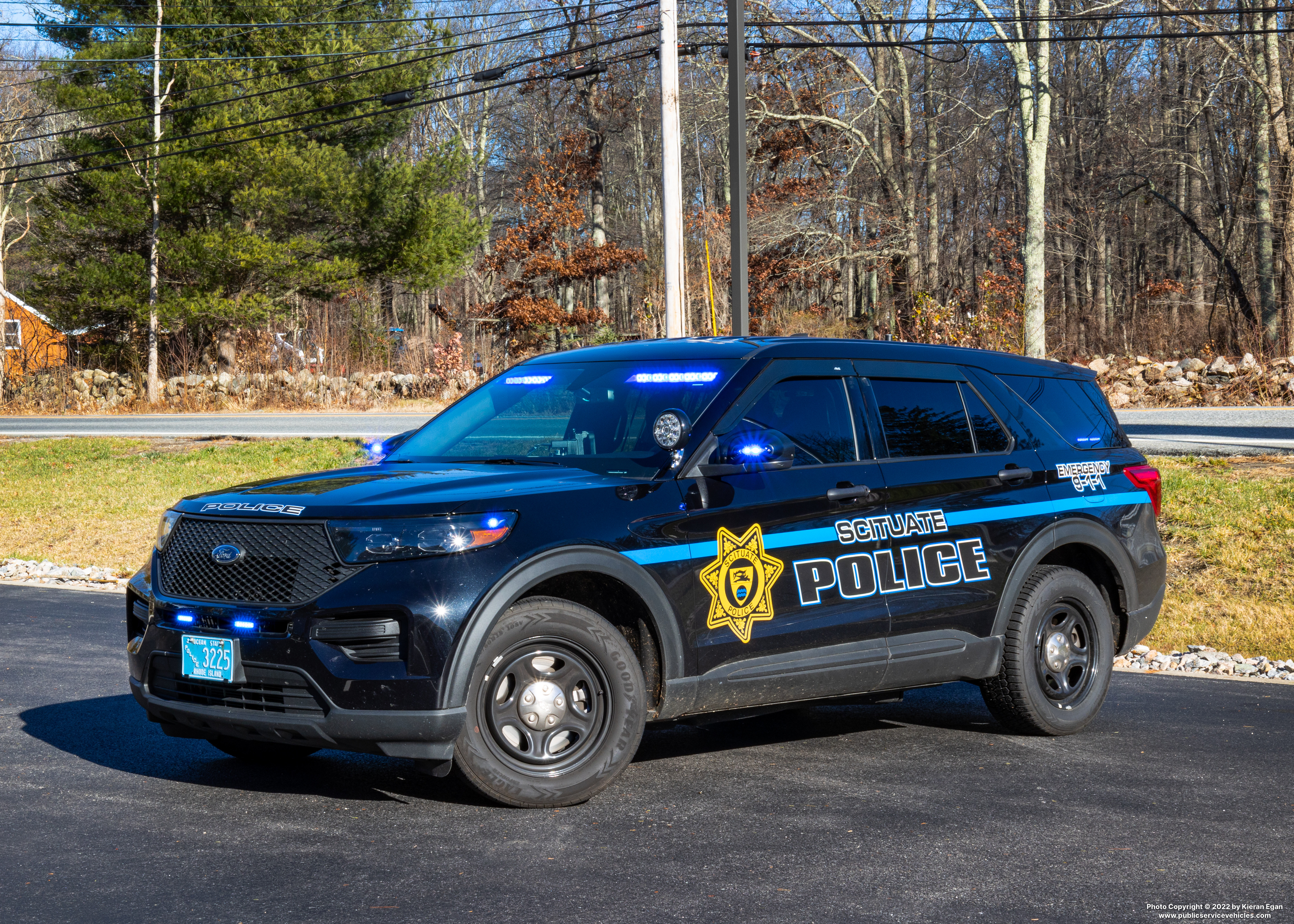 A photo  of Scituate Police
            Cruiser 3225, a 2021 Ford Police Interceptor Utility             taken by Kieran Egan