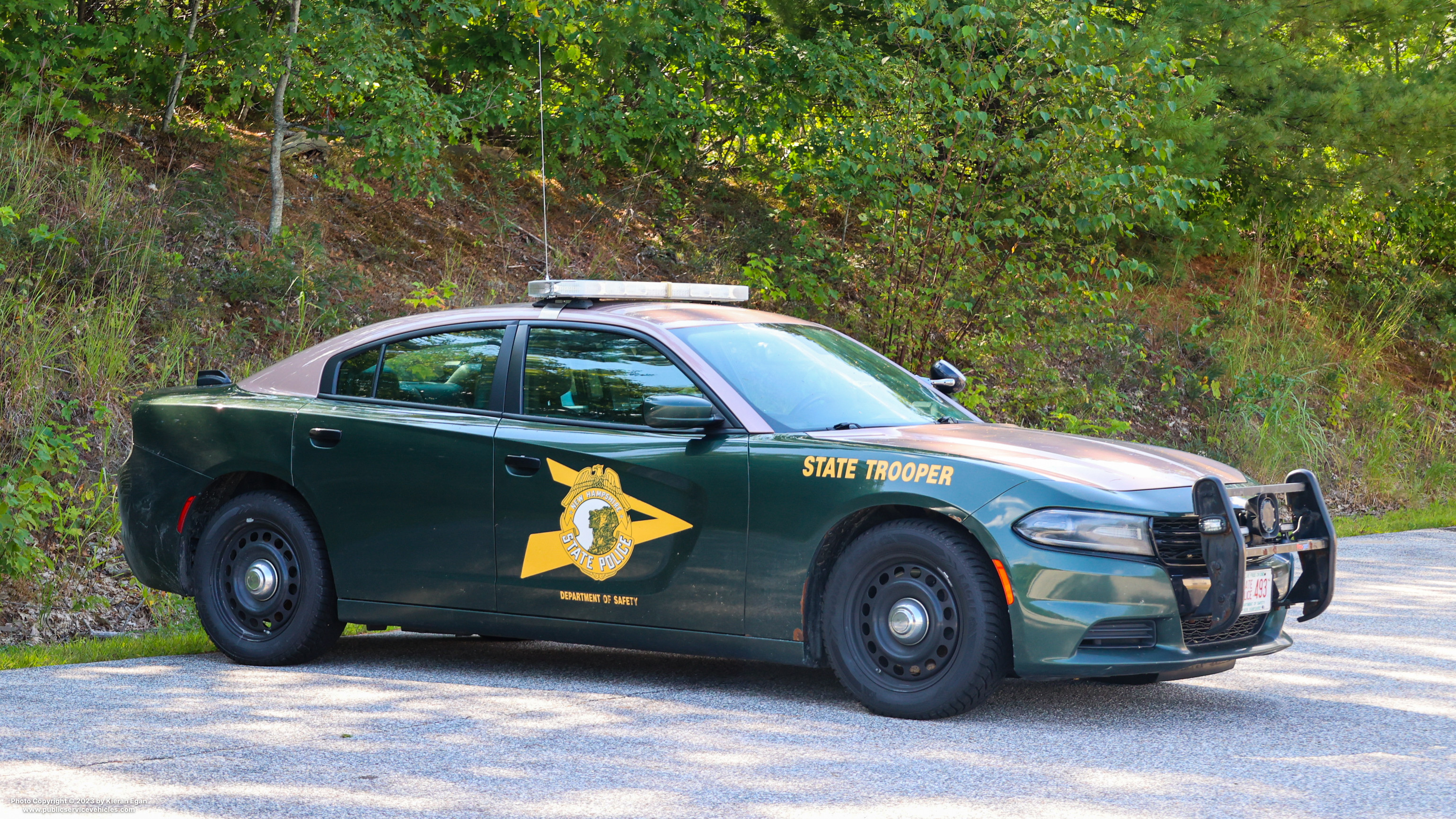 A photo  of New Hampshire State Police
            Cruiser 493, a 2015-2016 Dodge Charger             taken by Kieran Egan