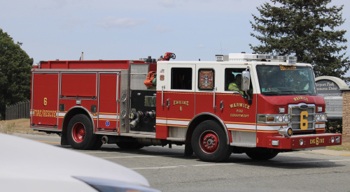 Additional photo  of Warwick Fire
                    Engine 6, a 2012 Pierce Velocity                     taken by Kieran Egan