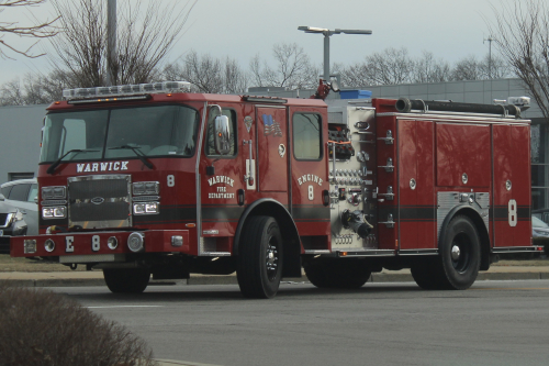 Additional photo  of Warwick Fire
                    Engine 8, a 2022 E-One Typhoon                     taken by Kieran Egan