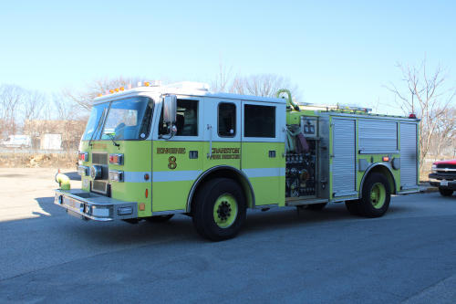 Additional photo  of Cranston Fire
                    Engine 8, a 2001 Pierce Contender                     taken by Kieran Egan