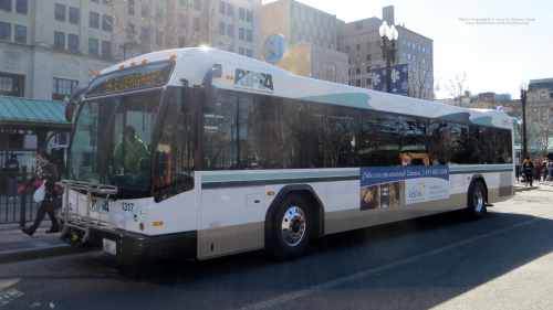 Additional photo  of Rhode Island Public Transit Authority
                    Bus 1317, a 2013 Gillig BRT                     taken by Kieran Egan