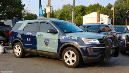 Additional photo  of Massachusetts State Police
                    Cruiser 998, a 2016-2019 Ford Police Interceptor Utility                     taken by Kieran Egan