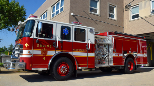 Additional photo  of West Warwick Fire
                    Engine 4, a 2017 Pierce Enforcer                     taken by Kieran Egan