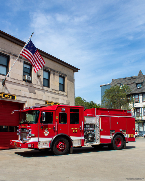 Additional photo  of Providence Fire
                    Engine 10, a 2021 Pierce Saber                     taken by Kieran Egan