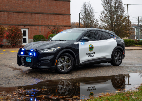 Additional photo  of Norwood Police
                    Cruiser 679, a 2022 Ford Mustang Mach-E                     taken by Kieran Egan