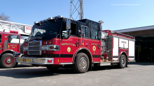 Additional photo  of Middletown Fire
                    Engine 1, a 2009 Pierce Impel                     taken by Kieran Egan
