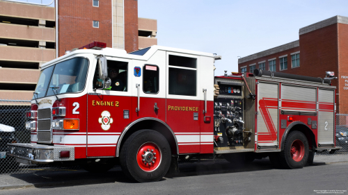 Additional photo  of Providence Fire
                    Engine 2, a 2002 Pierce Enforcer                     taken by Kieran Egan
