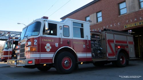 Additional photo  of Providence Fire
                    Engine 2, a 2002 Pierce Enforcer                     taken by Kieran Egan