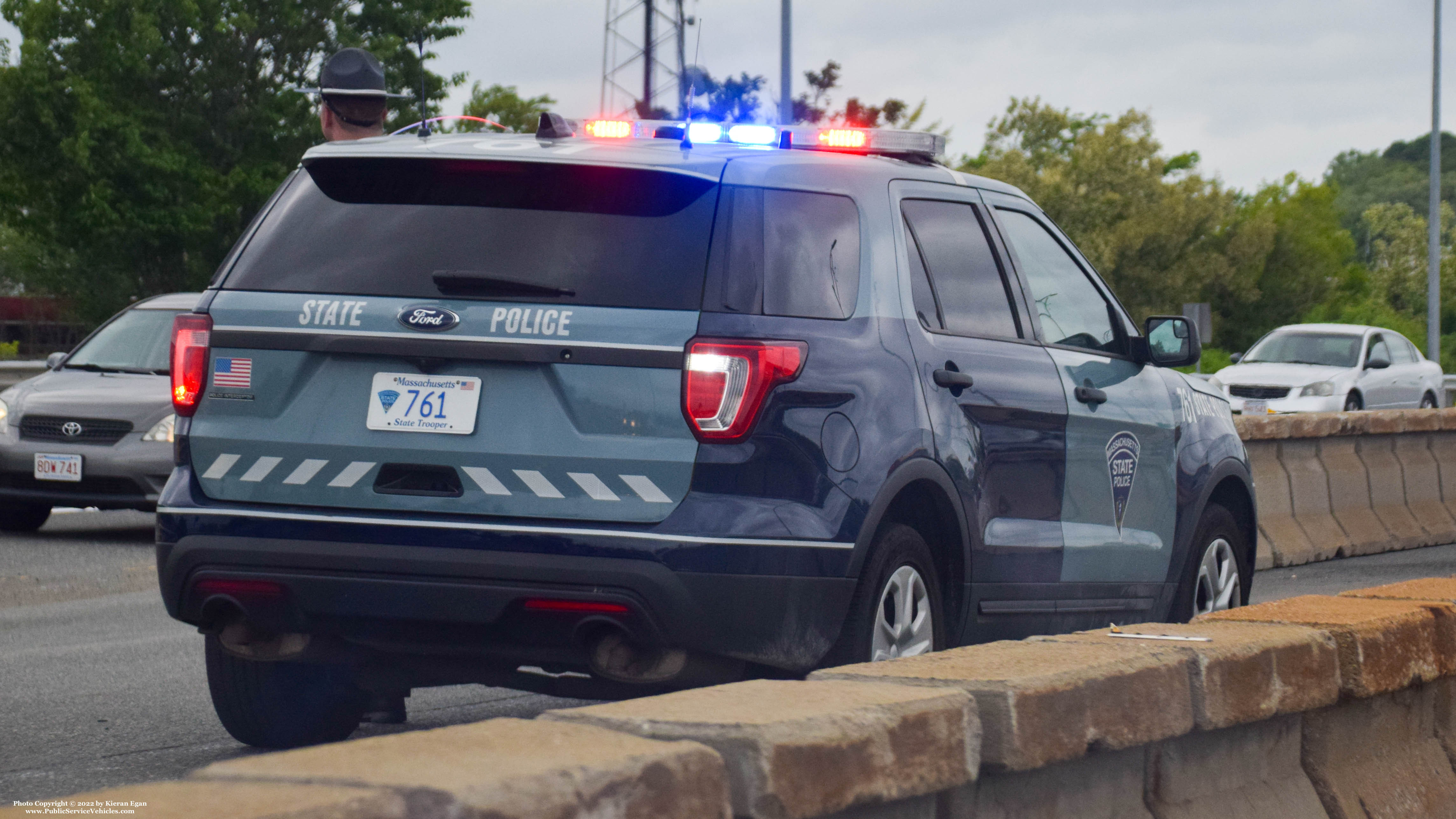 A photo  of Massachusetts State Police
            Cruiser 761, a 2017 Ford Police Interceptor Utility             taken by Kieran Egan