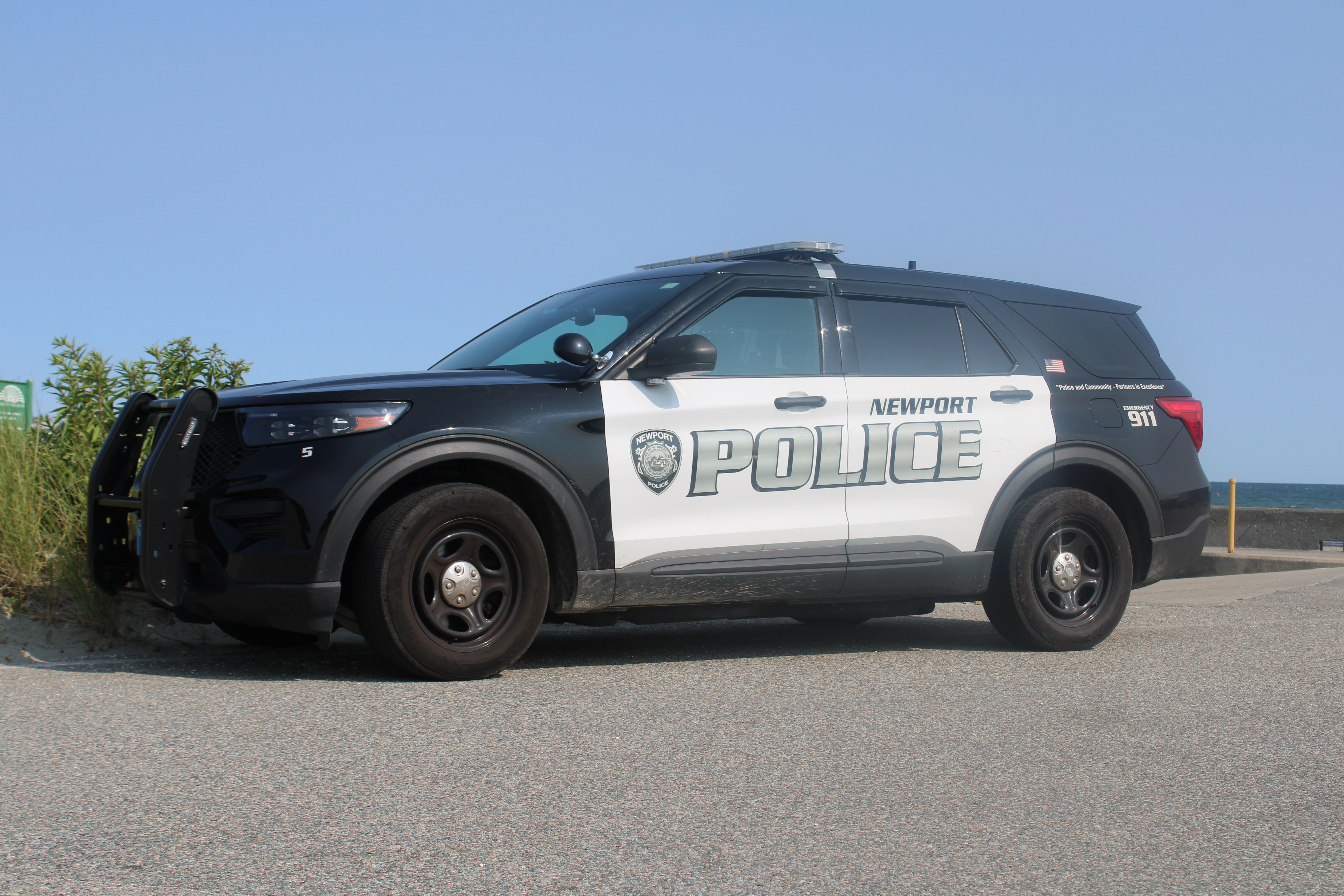 A photo  of Newport Police
            Car 5, a 2021-2023 Ford Police Interceptor Utility             taken by @riemergencyvehicles