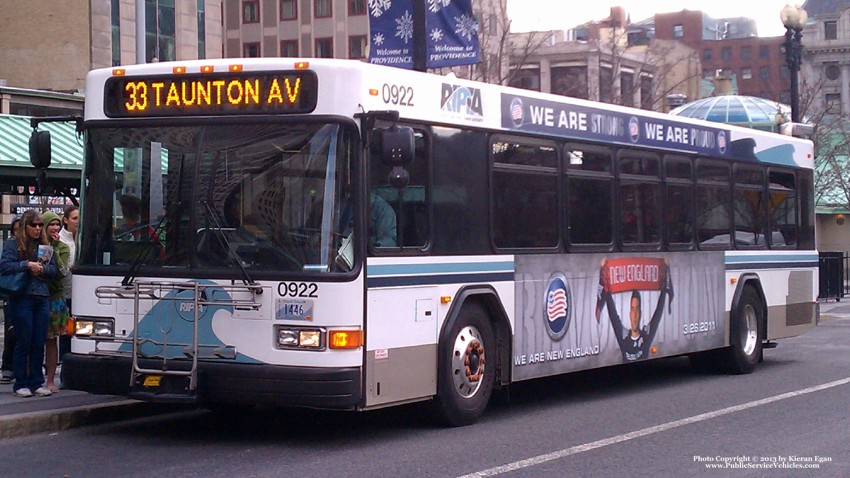 A photo  of Rhode Island Public Transit Authority
            Bus 0922, a 2009 Gillig Low Floor             taken by Kieran Egan