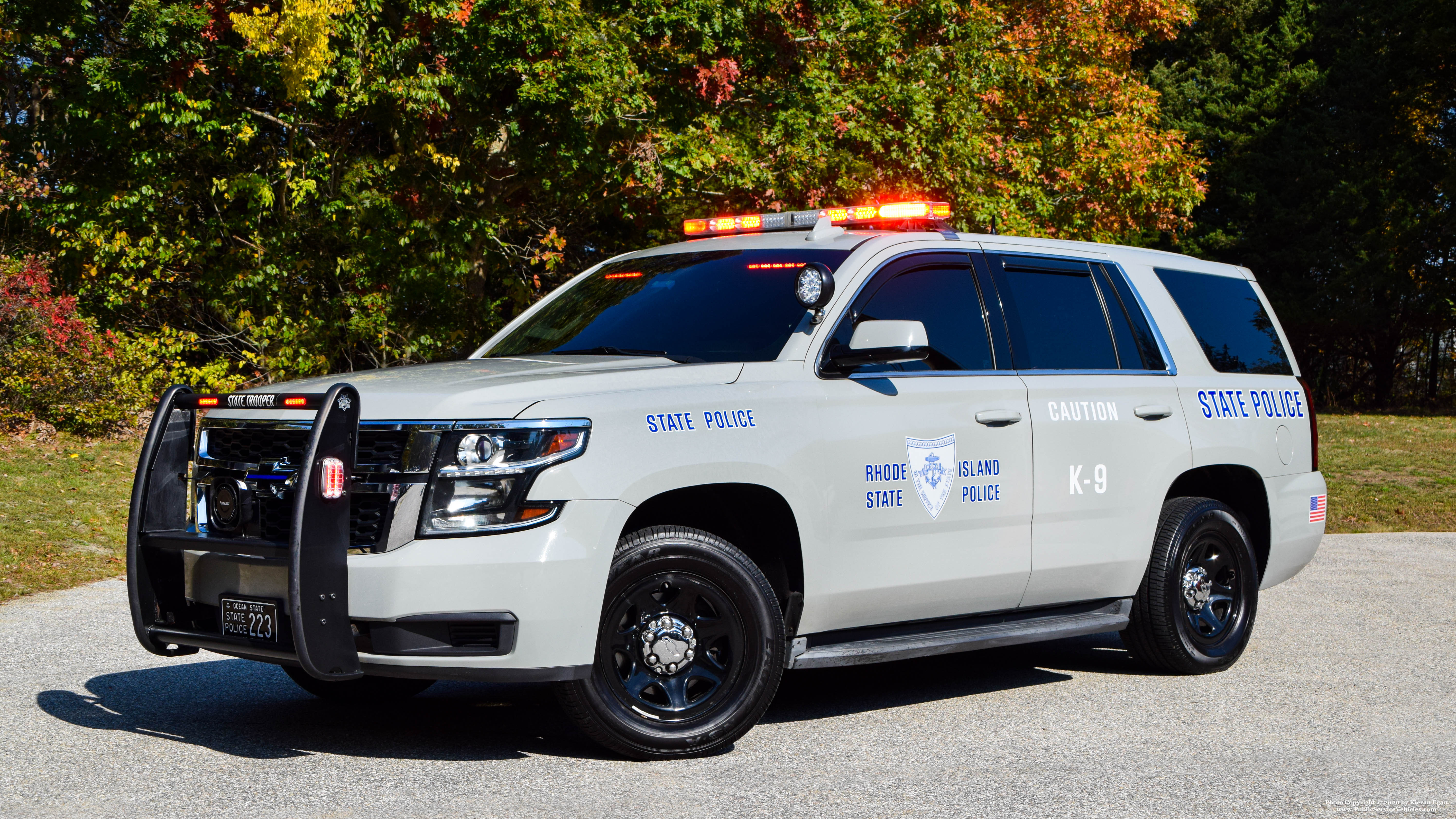A photo  of Rhode Island State Police
            Cruiser 223, a 2015 Chevrolet Tahoe             taken by Kieran Egan
