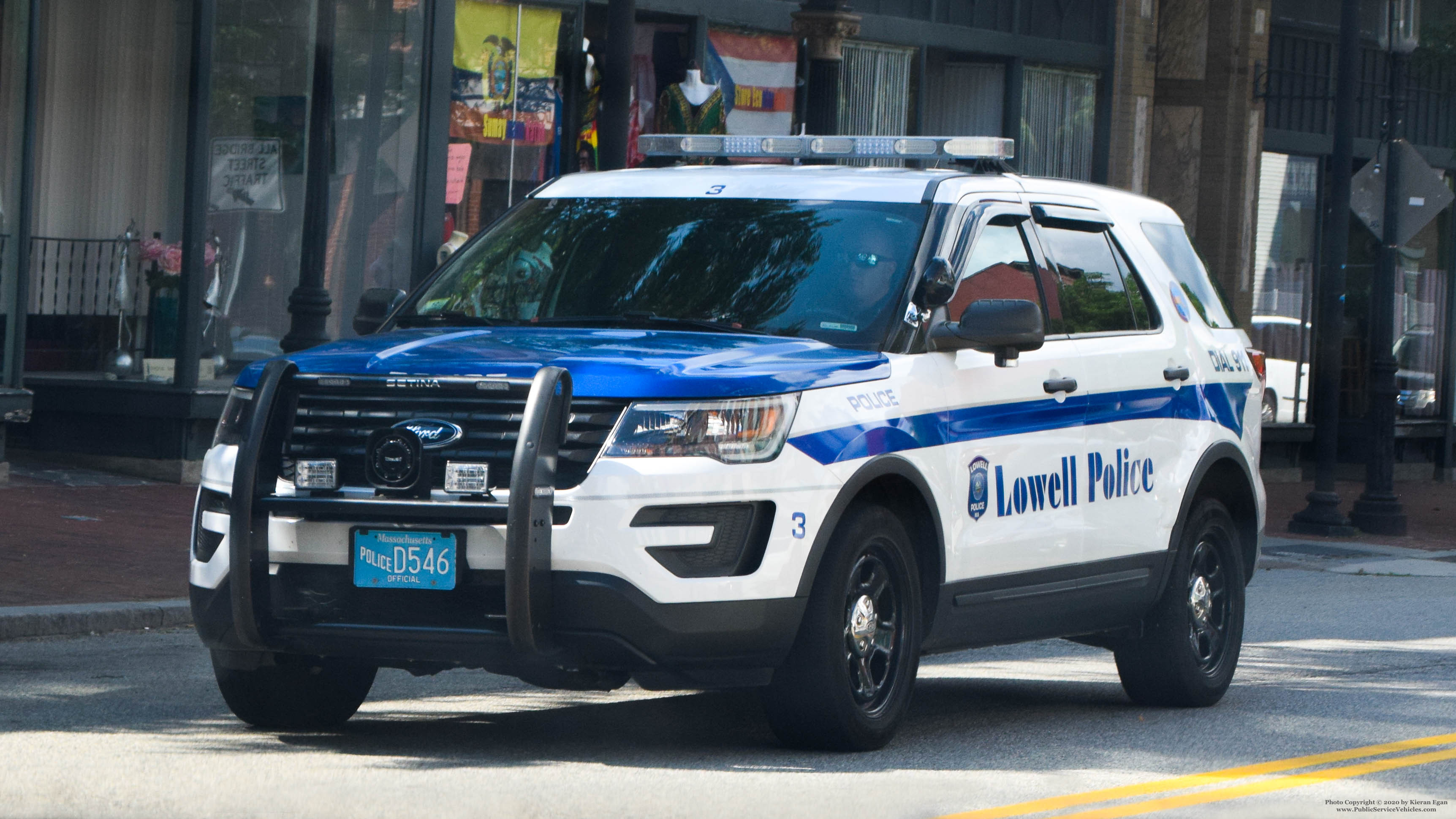 A photo  of Lowell Police
            Car 3, a 2018 Ford Police Interceptor Utility             taken by Kieran Egan