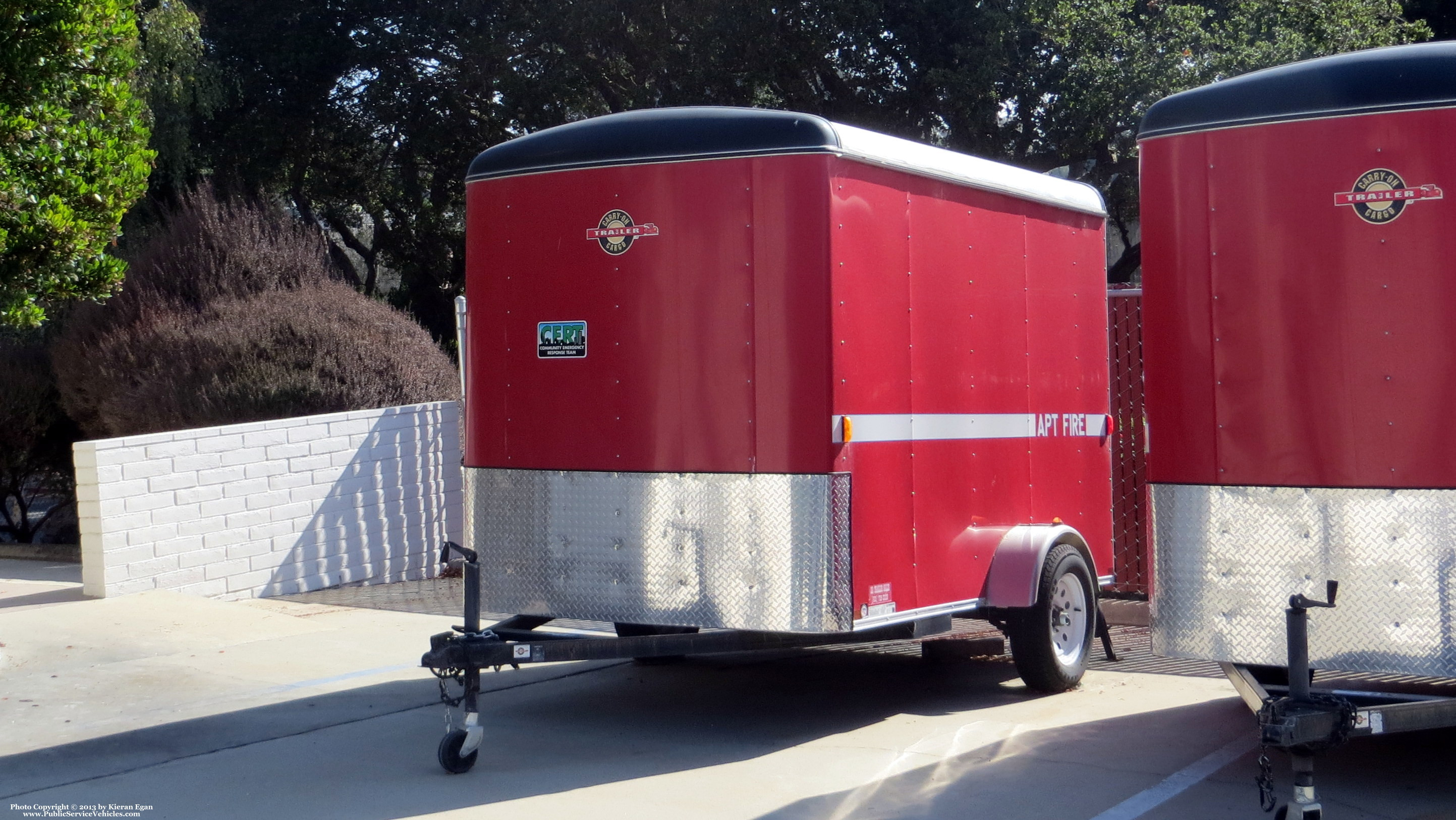 A photo  of Aptos/La Selva Fire
            Trailer, a 1990-2010 Carry-On Cargo Trailer             taken by Kieran Egan