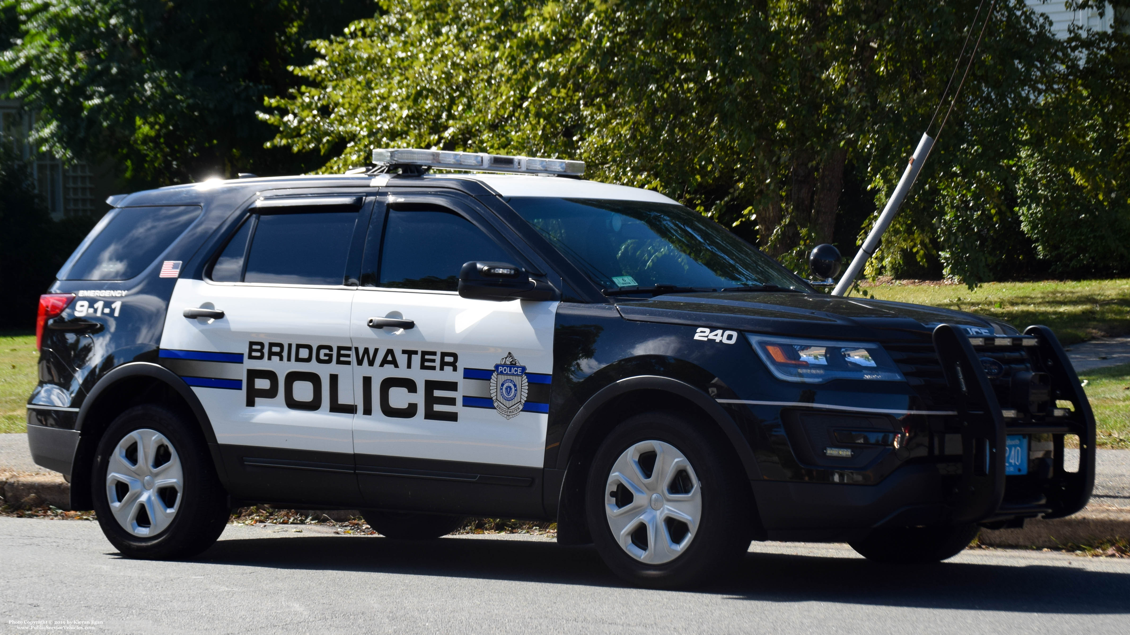A photo  of Bridgewater Police
            Cruiser 240, a 2016-2017 Ford Police Interceptor Utility             taken by Kieran Egan