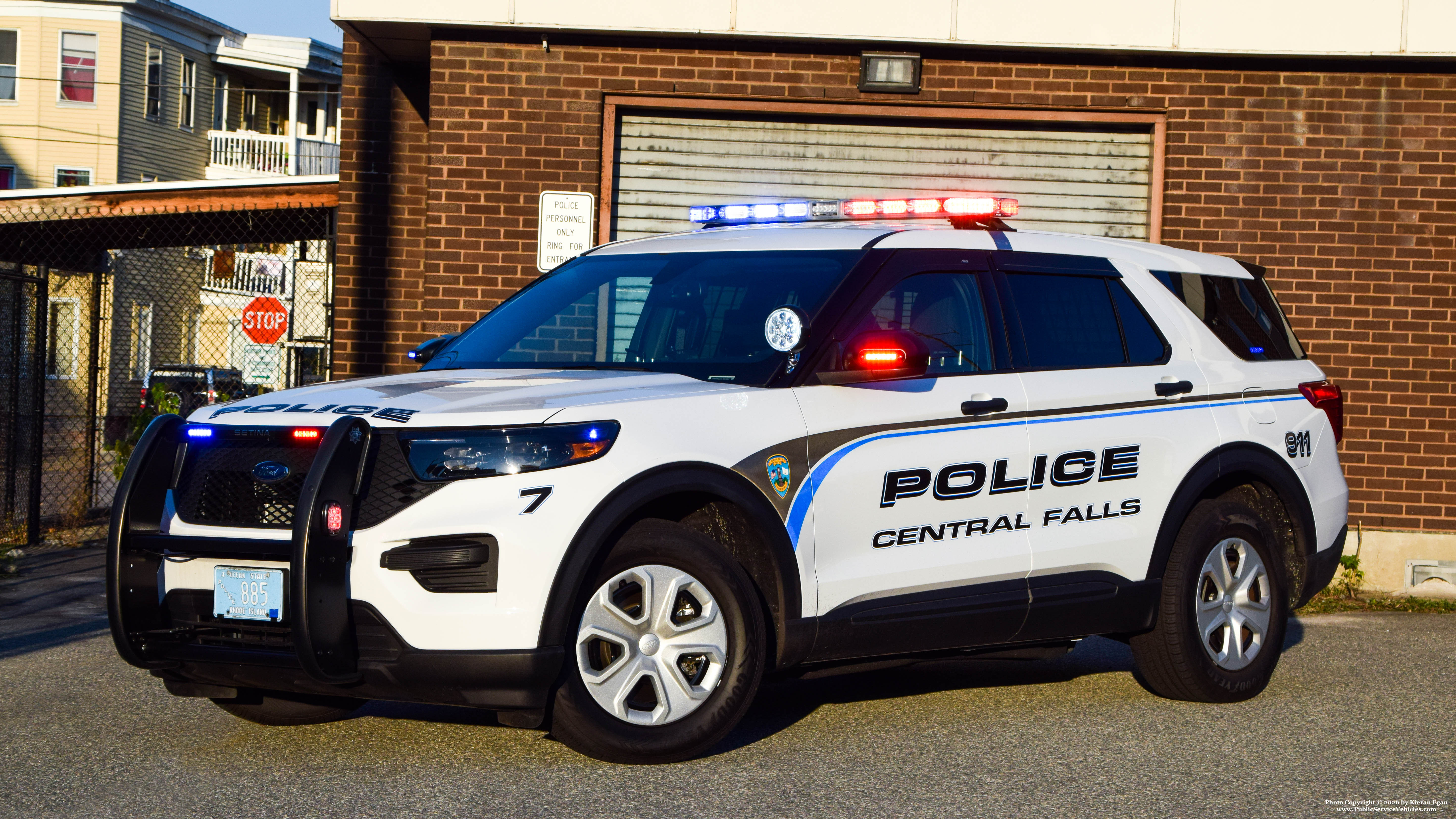 A photo  of Central Falls Police
            Patrol Car 7, a 2020 Ford Police Interceptor Utility Hybrid             taken by Kieran Egan
