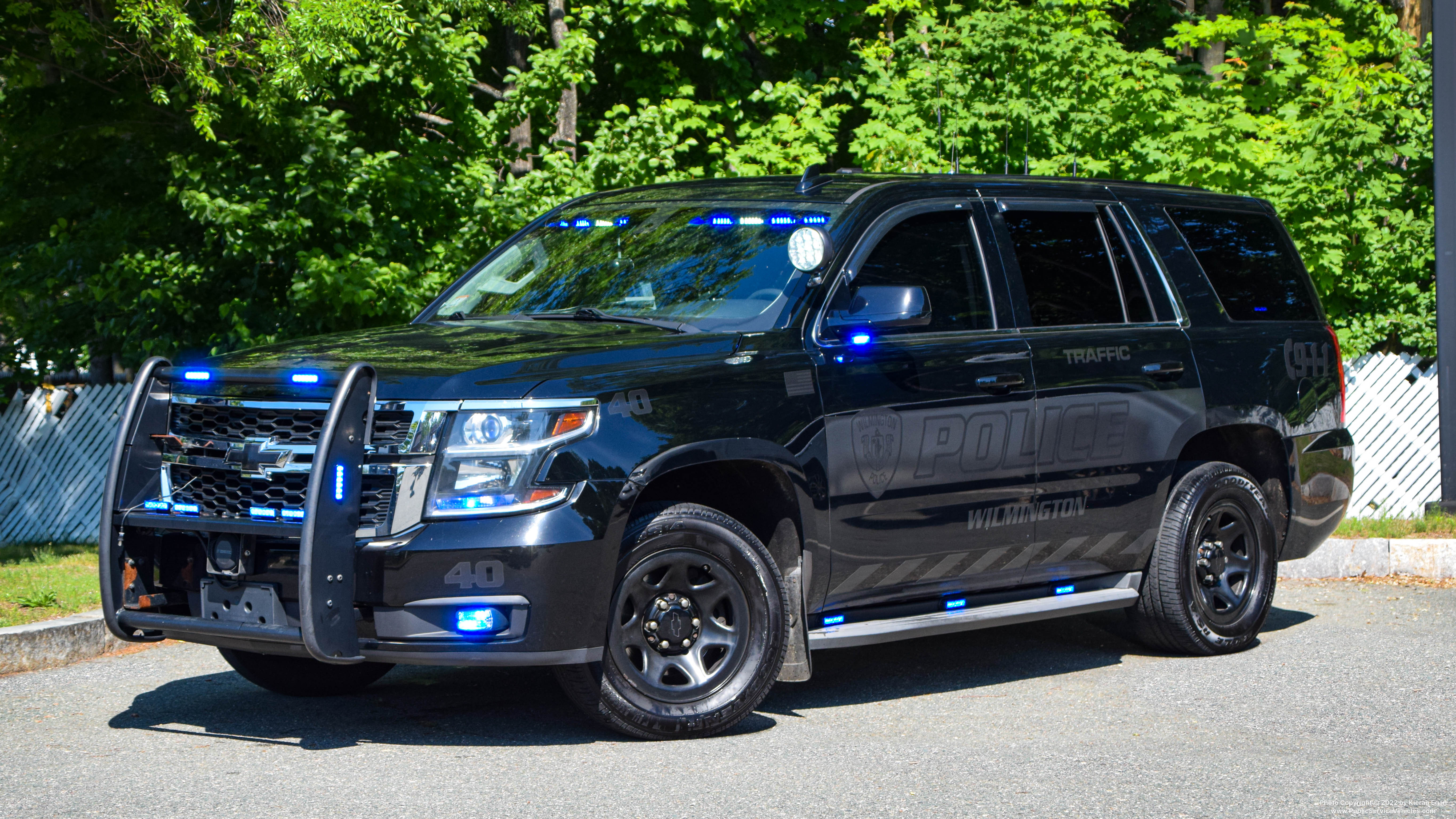 A photo  of Wilmington Police
            Cruiser 40, a 2015-2019 Chevrolet Tahoe             taken by Kieran Egan