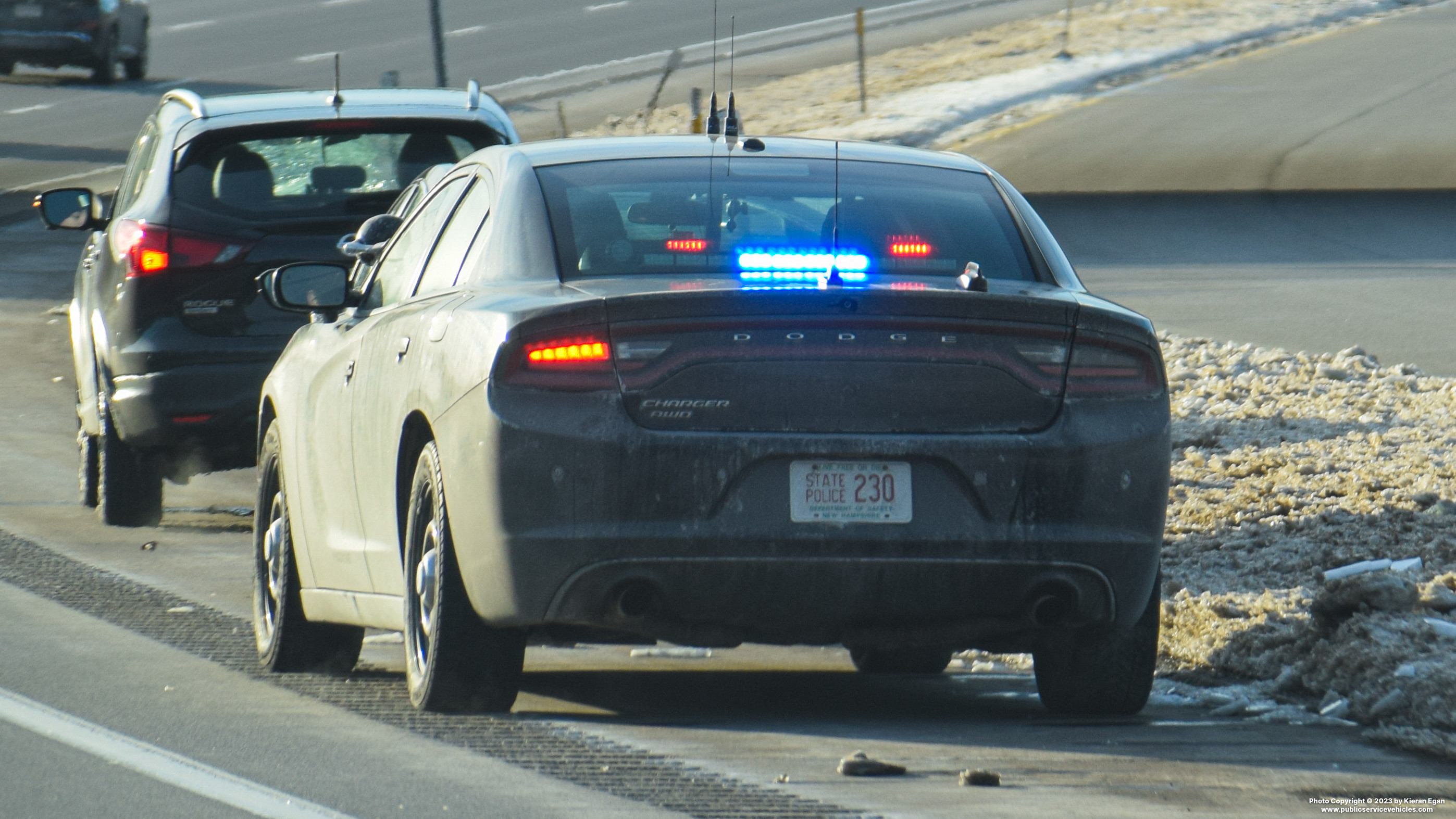 A photo  of New Hampshire State Police
            Cruiser 230, a 2017-2020 Dodge Charger             taken by Kieran Egan