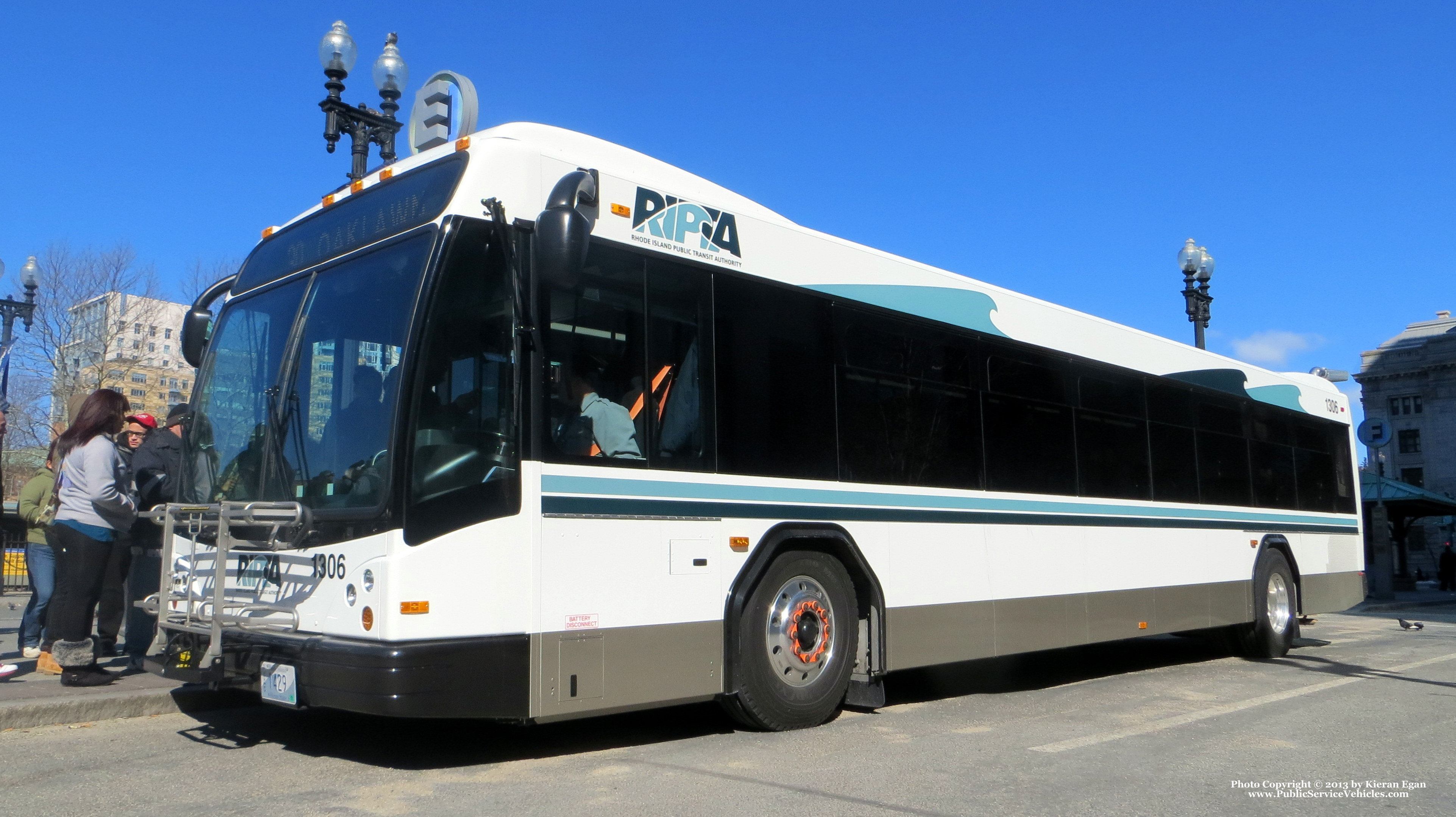 A photo  of Rhode Island Public Transit Authority
            Bus 1306, a 2013 Gillig BRT             taken by Kieran Egan