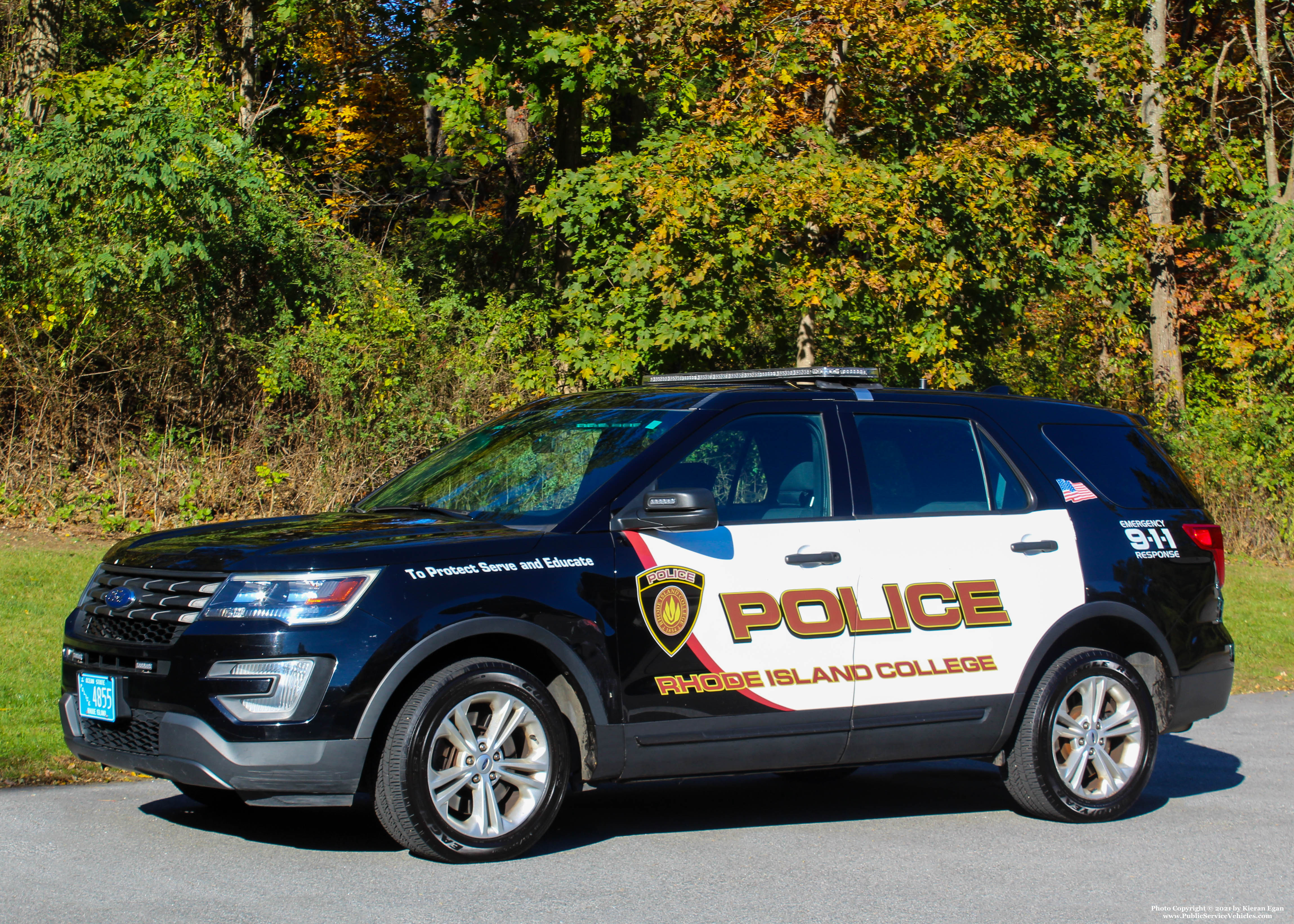 A photo  of Rhode Island College Police
            Cruiser 4855, a 2017-2018 Ford Police Interceptor Utility             taken by Kieran Egan