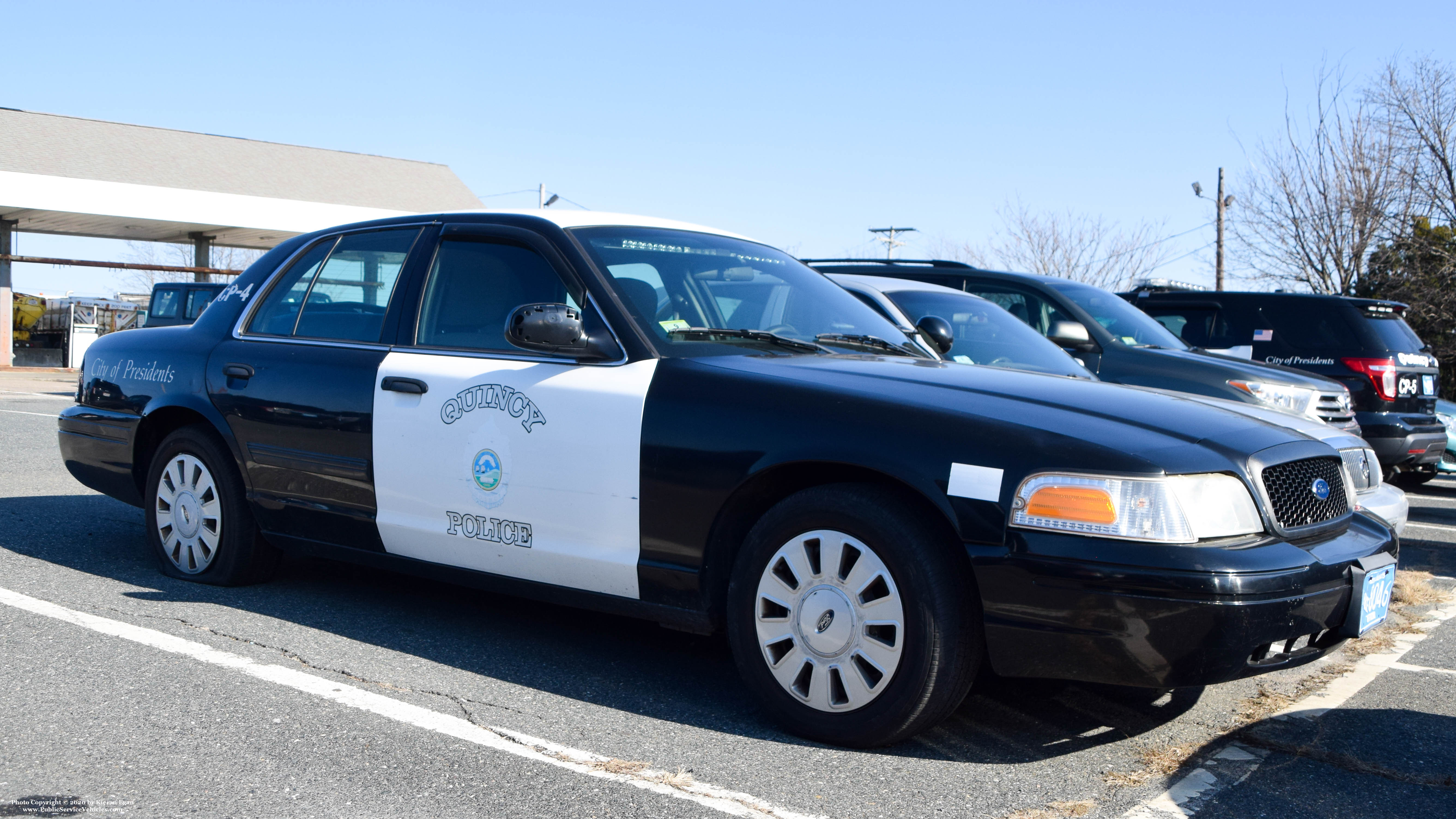 A photo  of Quincy Police
            CP-4, a 2009 Ford Crown Victoria Police Interceptor             taken by Kieran Egan