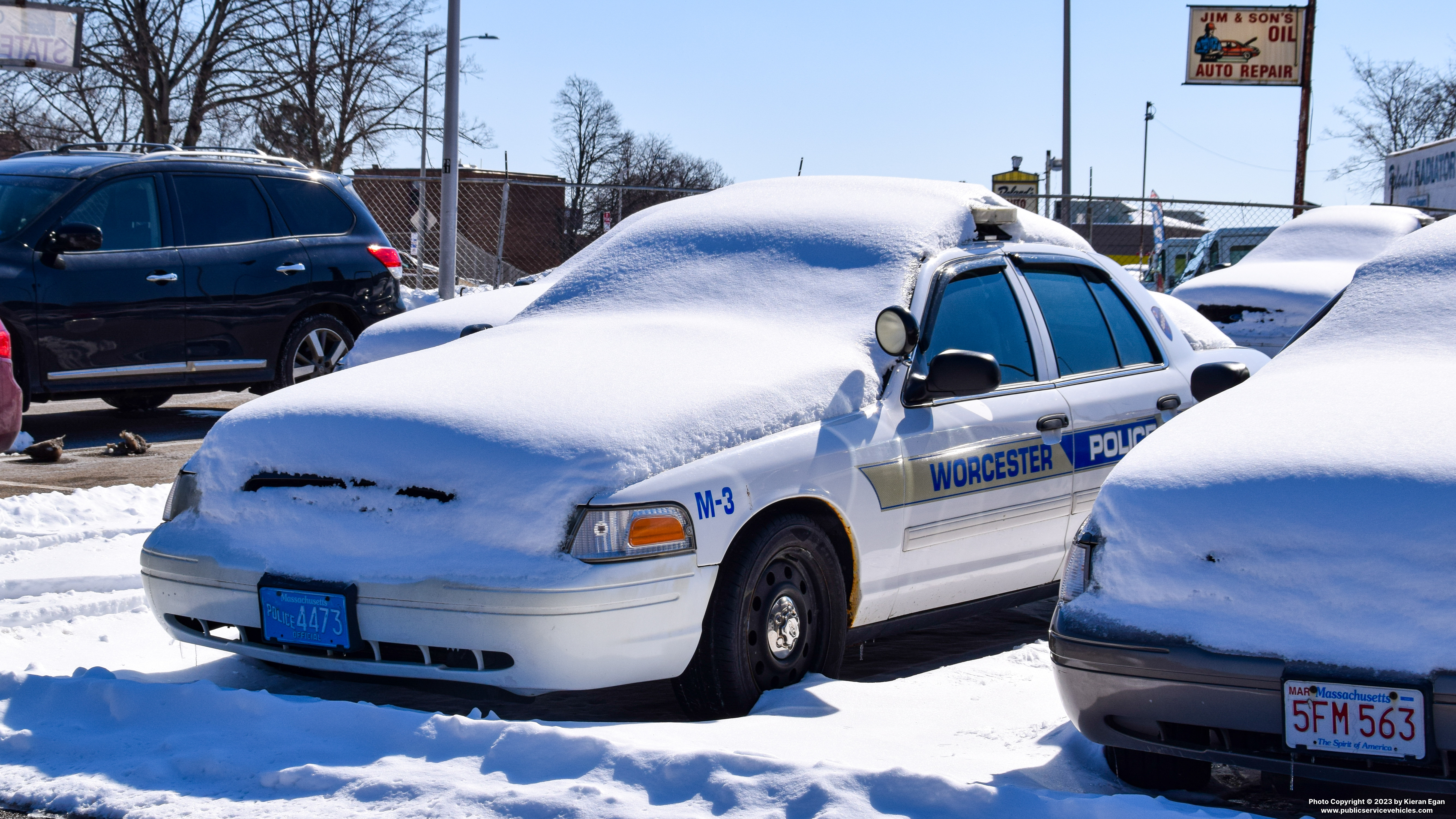 A photo  of Worcester Police
            Cruiser M-3, a 2011 Ford Crown Victoria Police Interceptor             taken by Kieran Egan