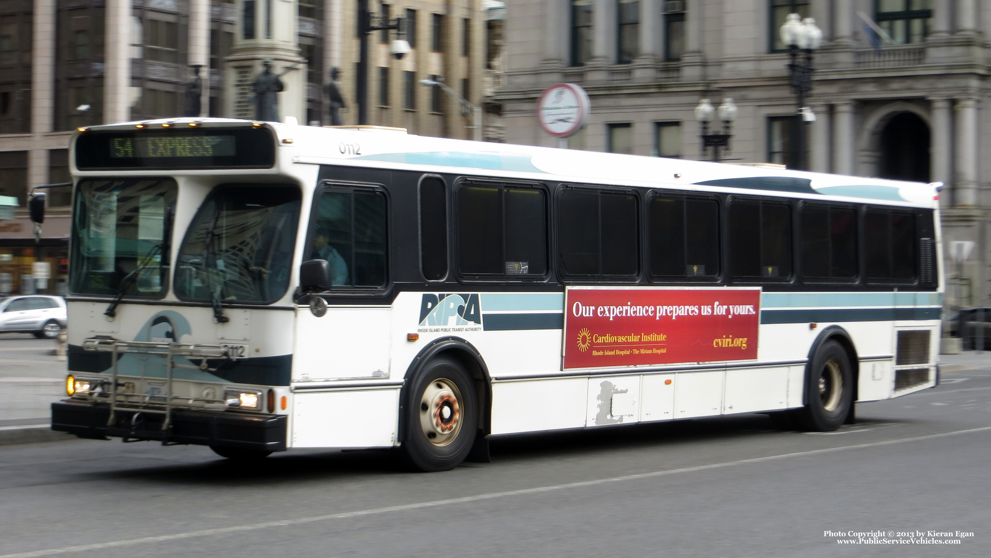 A photo  of Rhode Island Public Transit Authority
            Bus 0112, a 2001 Orion V 05.501             taken by Kieran Egan