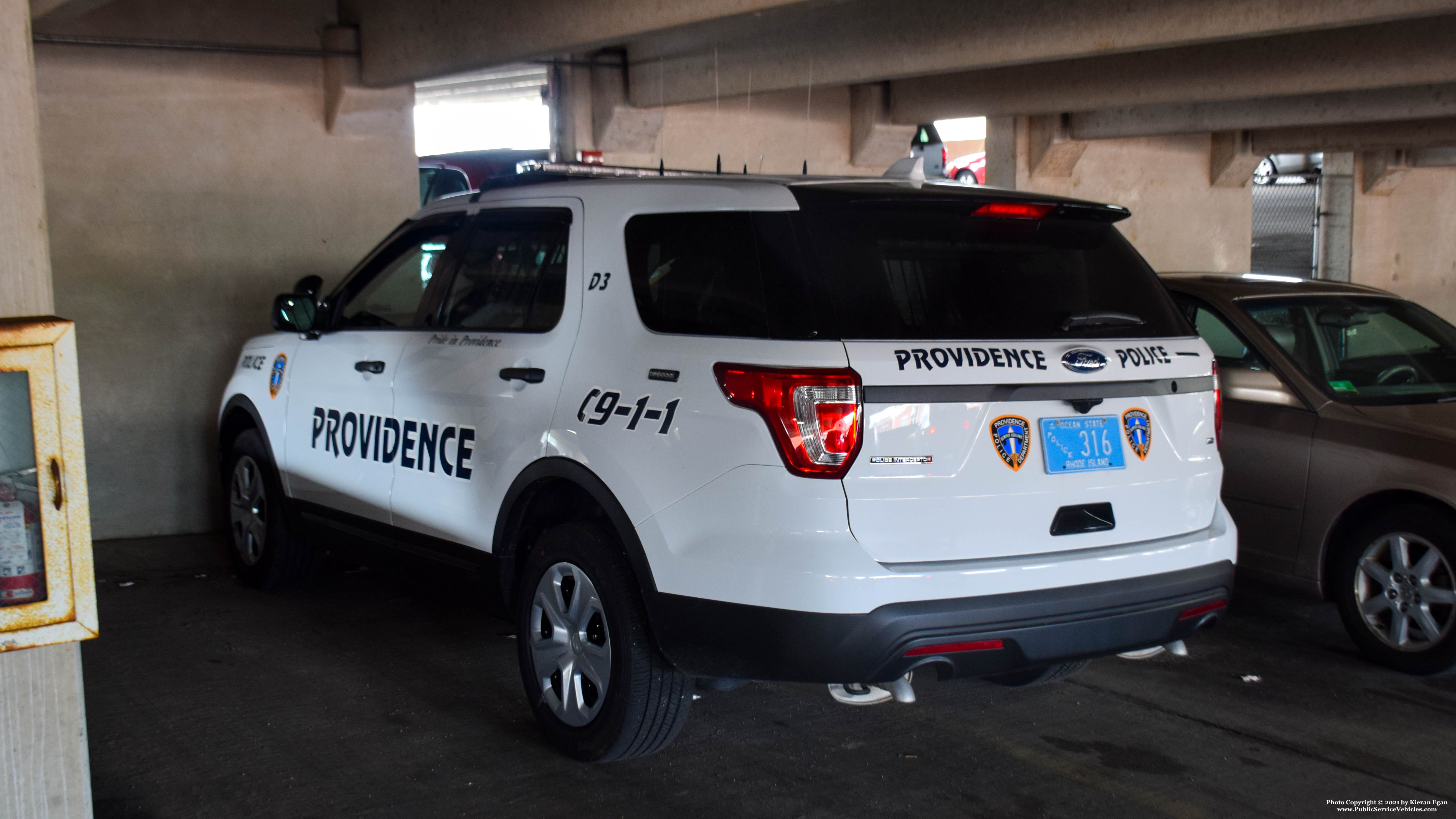 A photo  of Providence Police
            Cruiser 316, a 2017 Ford Police Interceptor Utility             taken by Kieran Egan