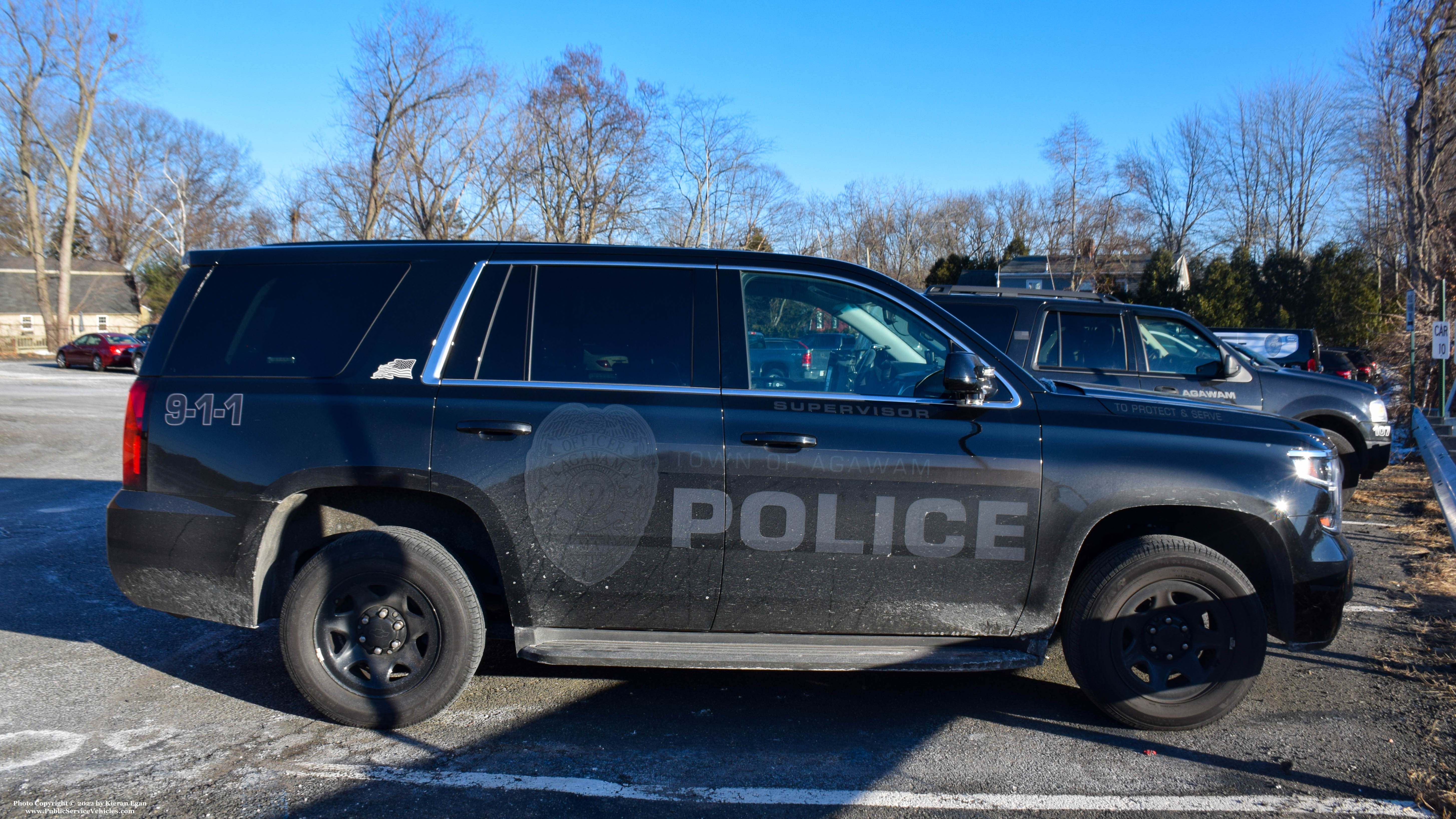 A photo  of Agawam Police
            Cruiser 105, a 2017 Chevrolet Tahoe             taken by Kieran Egan