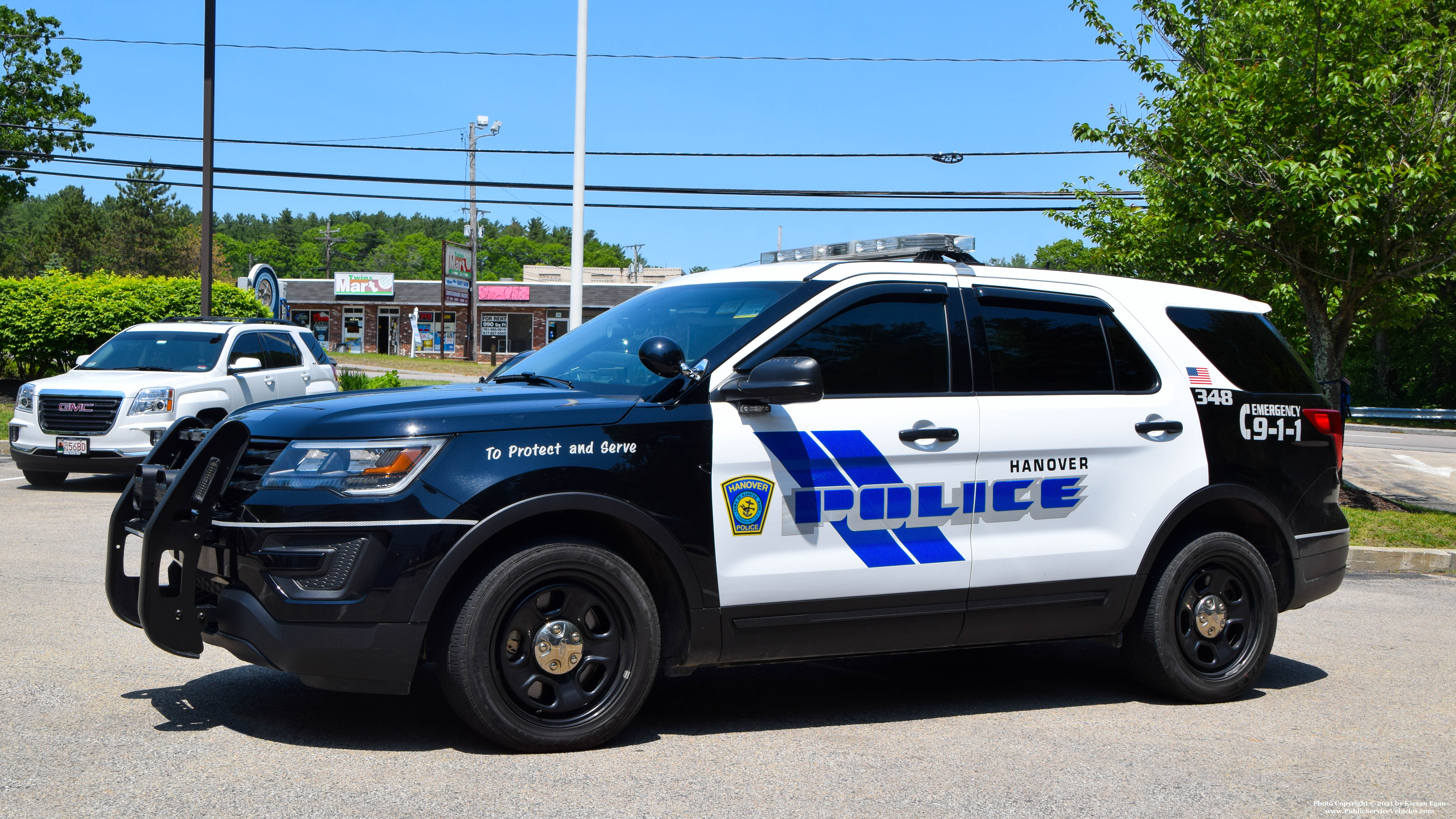 A photo  of Hanover Police
            Cruiser 348, a 2018 Ford Police Interceptor Utility             taken by Kieran Egan