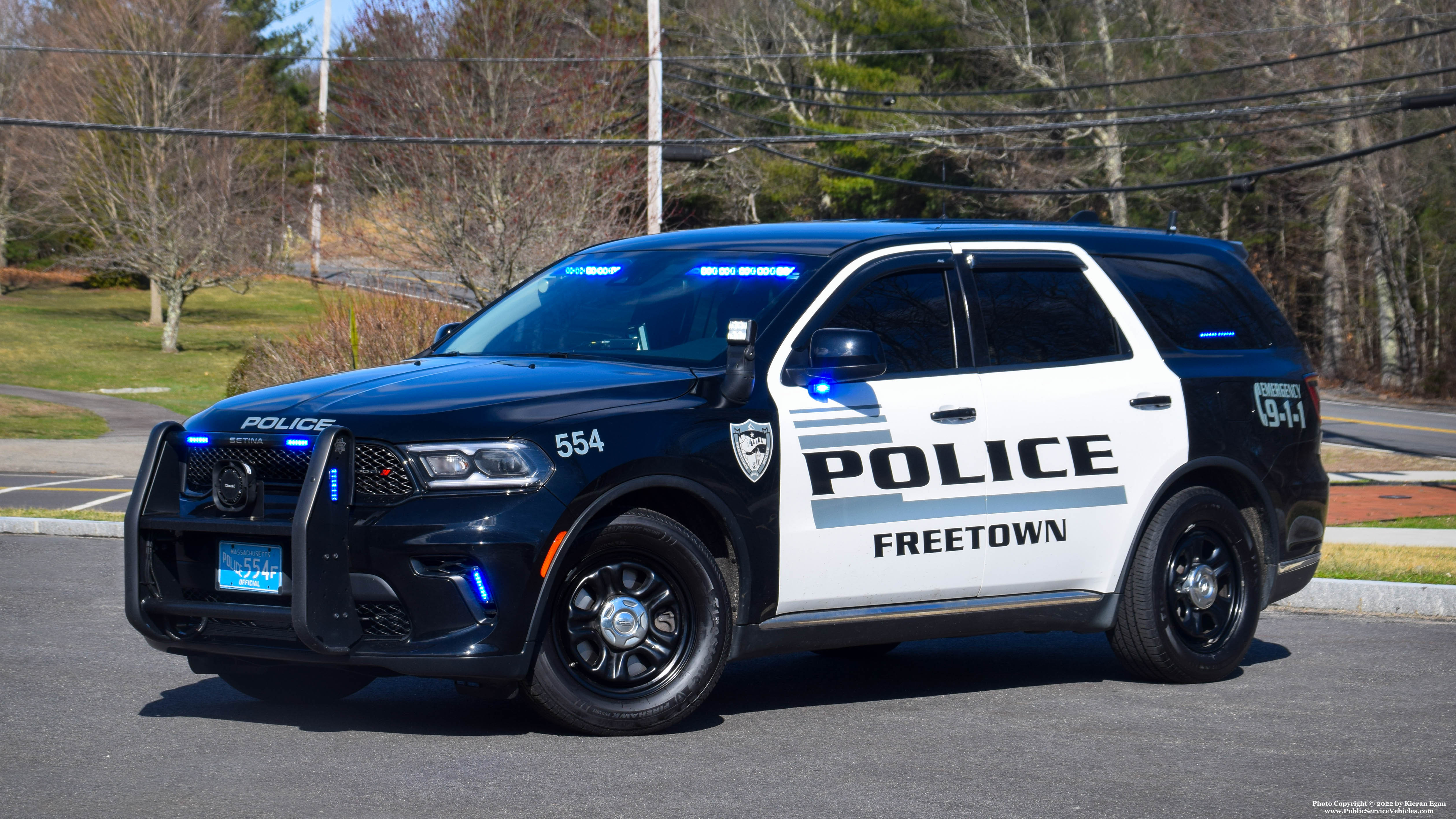 A photo  of Freetown Police
            Cruiser 554, a 2021 Dodge Durango             taken by Kieran Egan