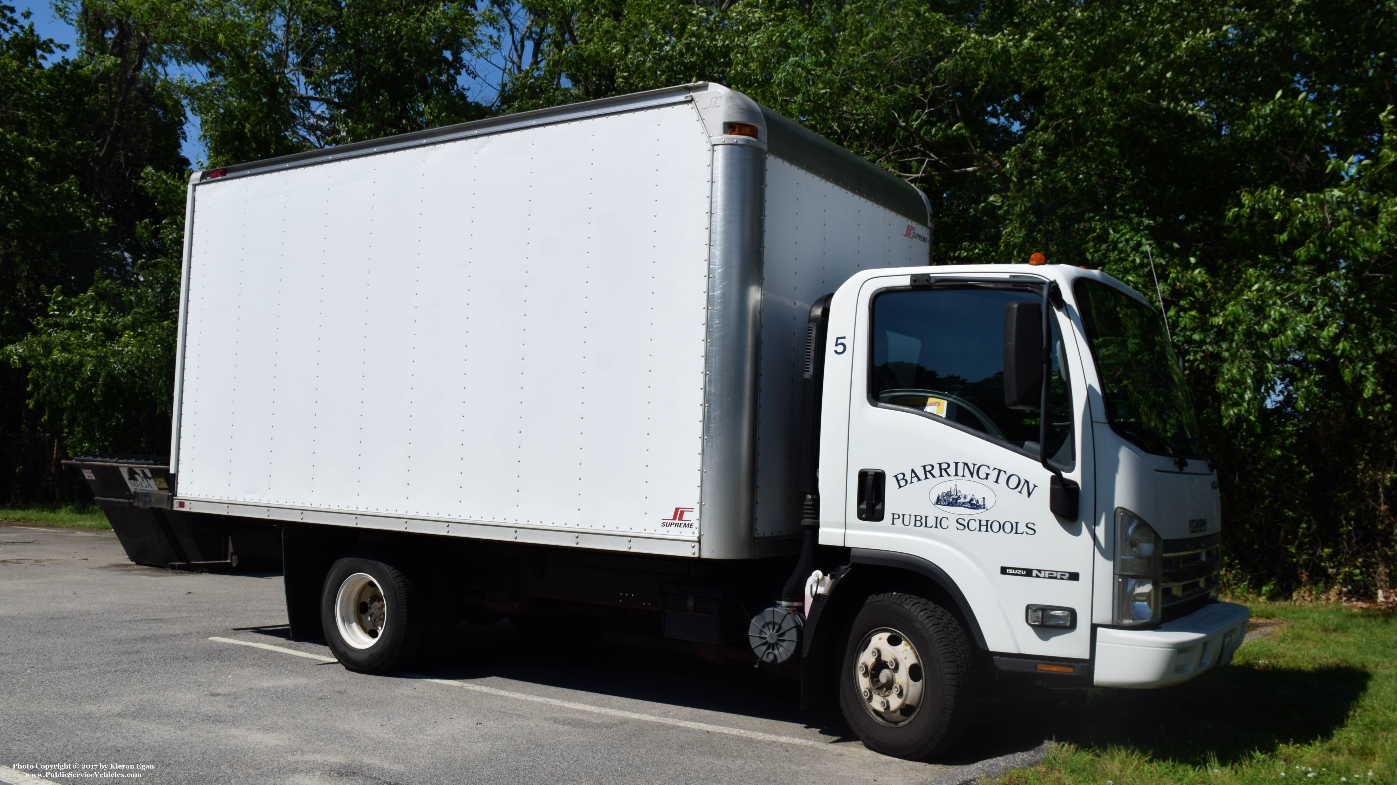 A photo  of Barrington Public Schools
            Truck 5, a 2009-2017 Izuzu             taken by Kieran Egan