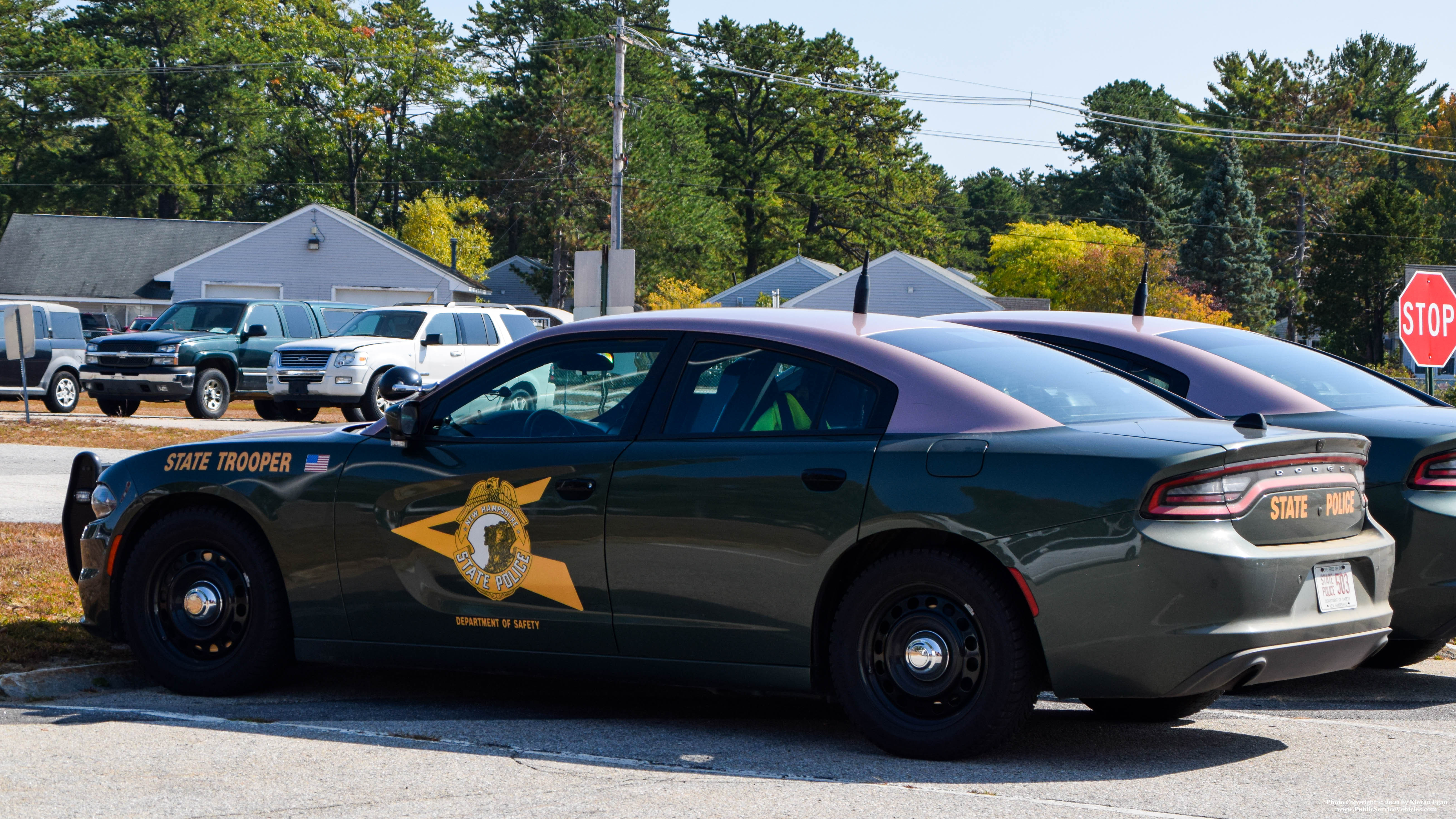 A photo  of New Hampshire State Police
            Cruiser 503, a 2017-2019 Dodge Charger             taken by Kieran Egan