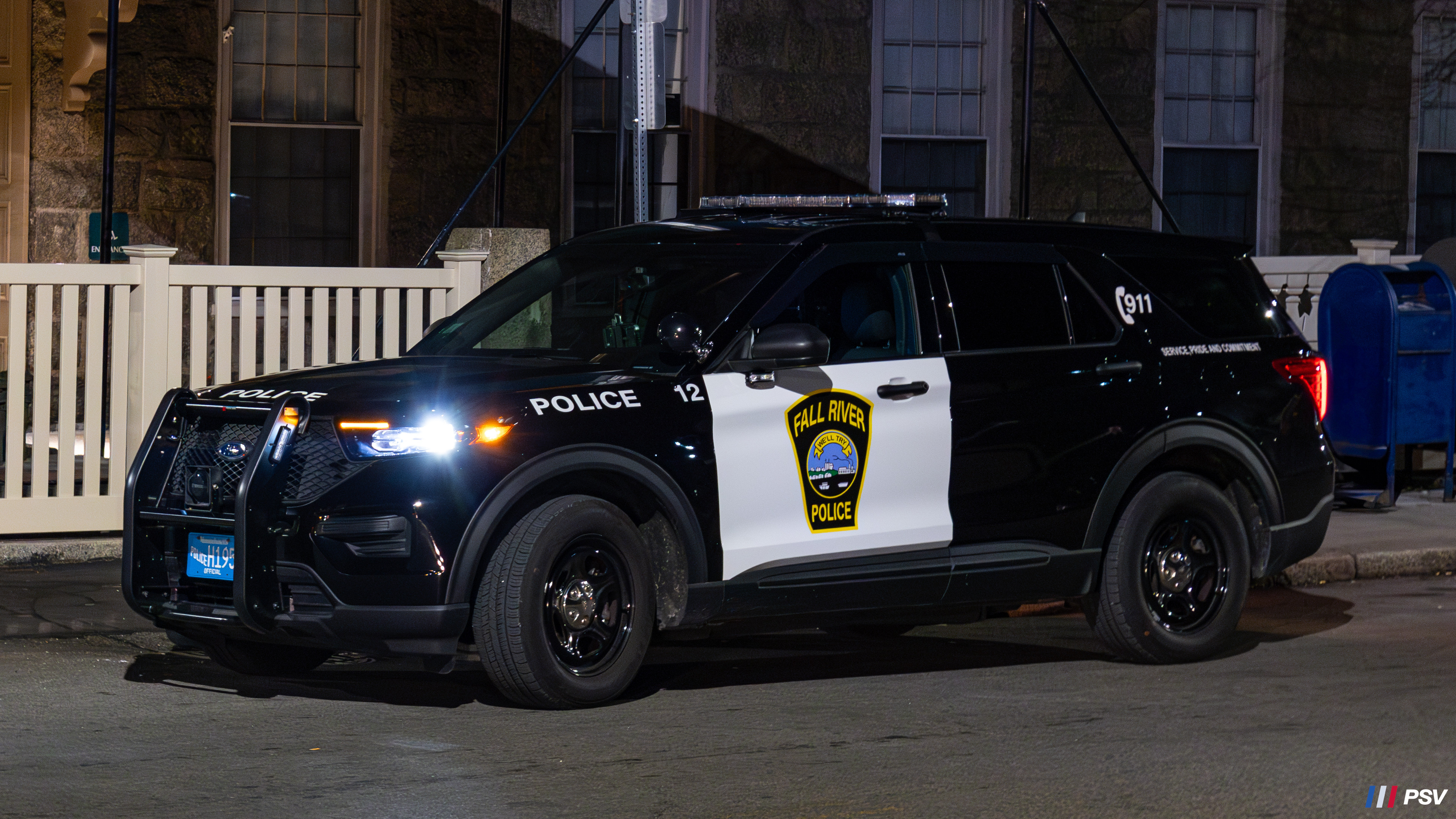 A photo  of Fall River Police
            Car 12, a 2022 Ford Police Interceptor Utility 3.3 Flex Fuel             taken by Kieran Egan