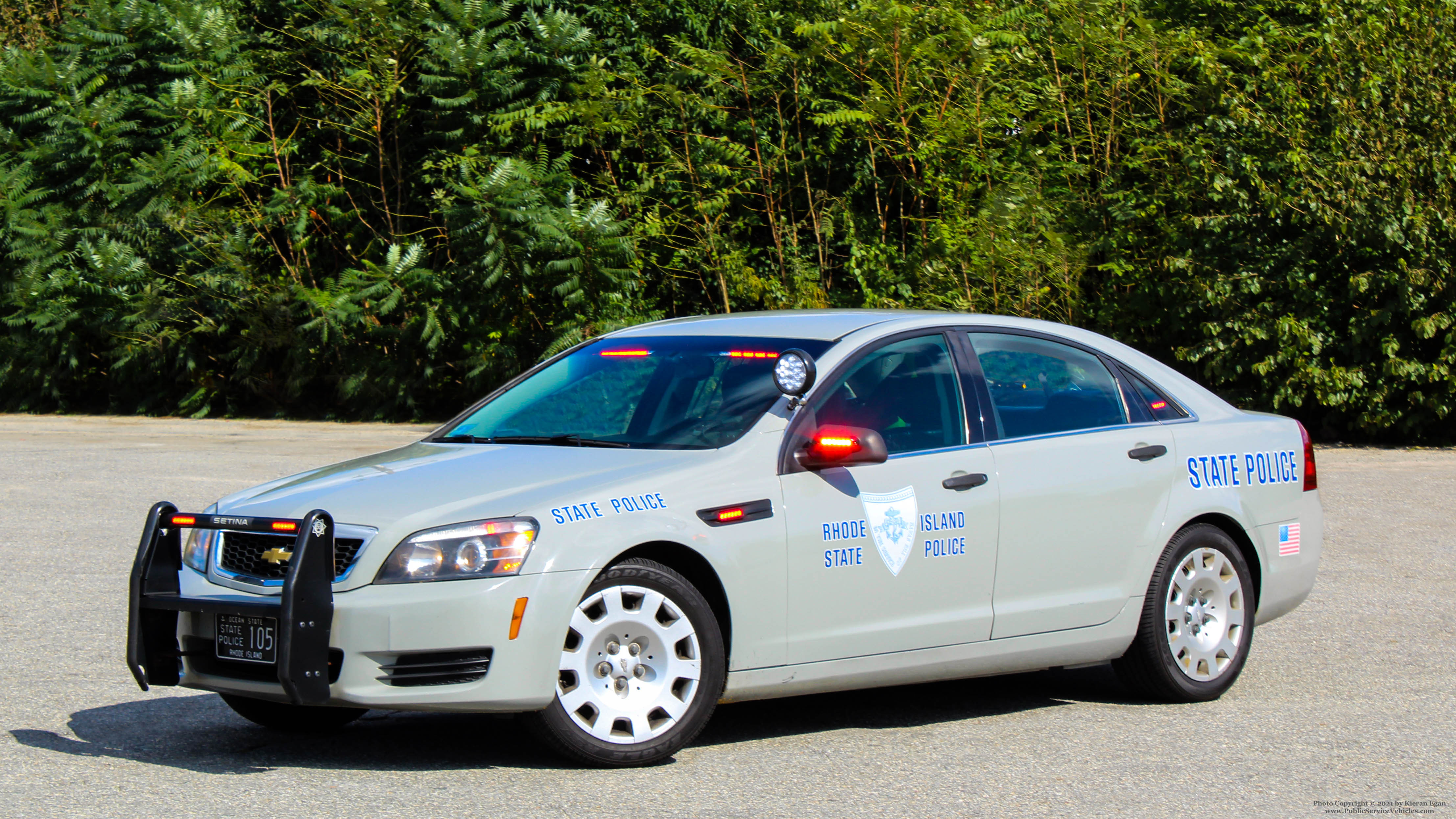 A photo  of Rhode Island State Police
            Cruiser 105, a 2013 Chevrolet Caprice             taken by Kieran Egan