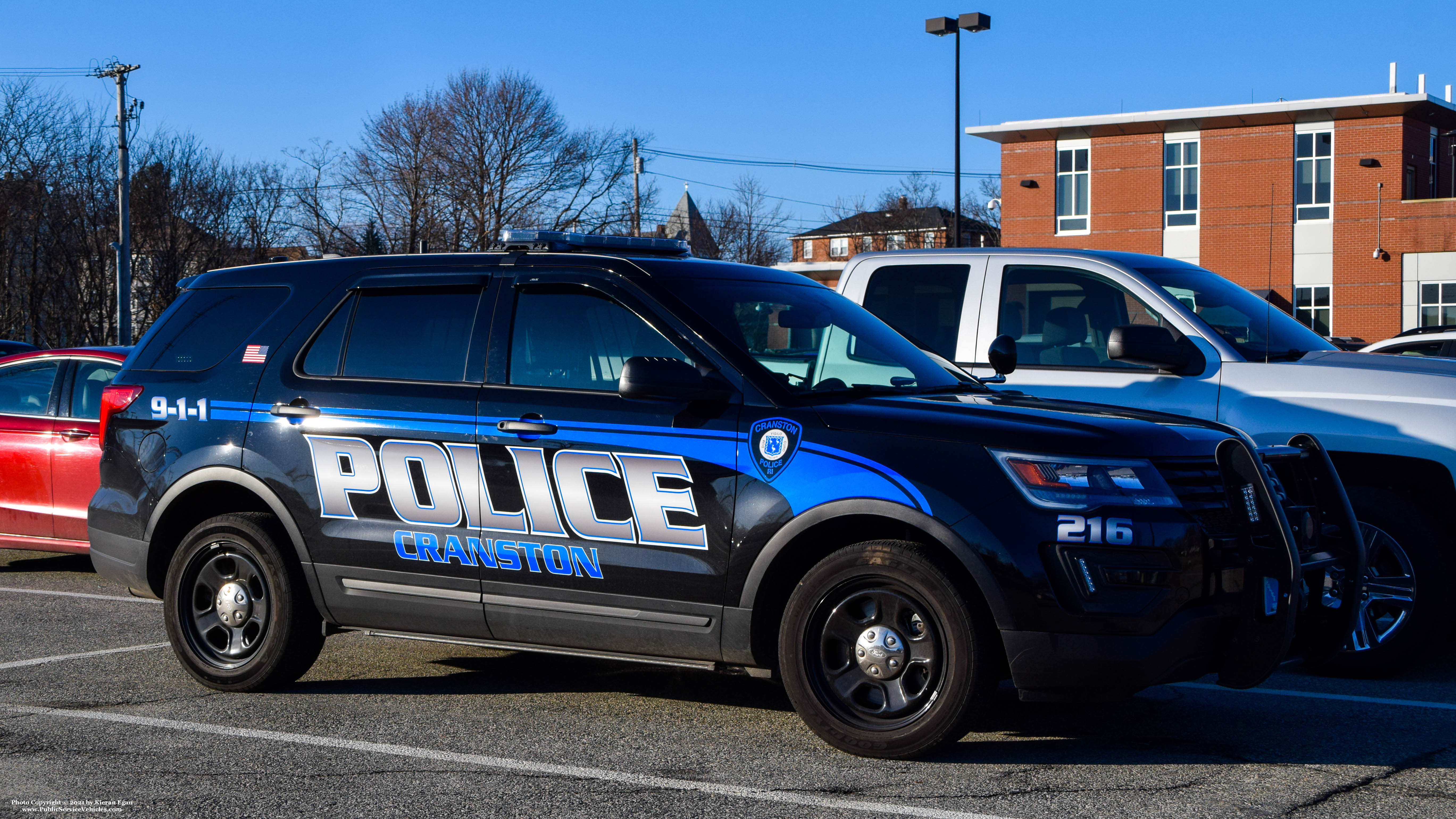 A photo  of Cranston Police
            Cruiser 216, a 2019 Ford Police Interceptor Utility             taken by Kieran Egan