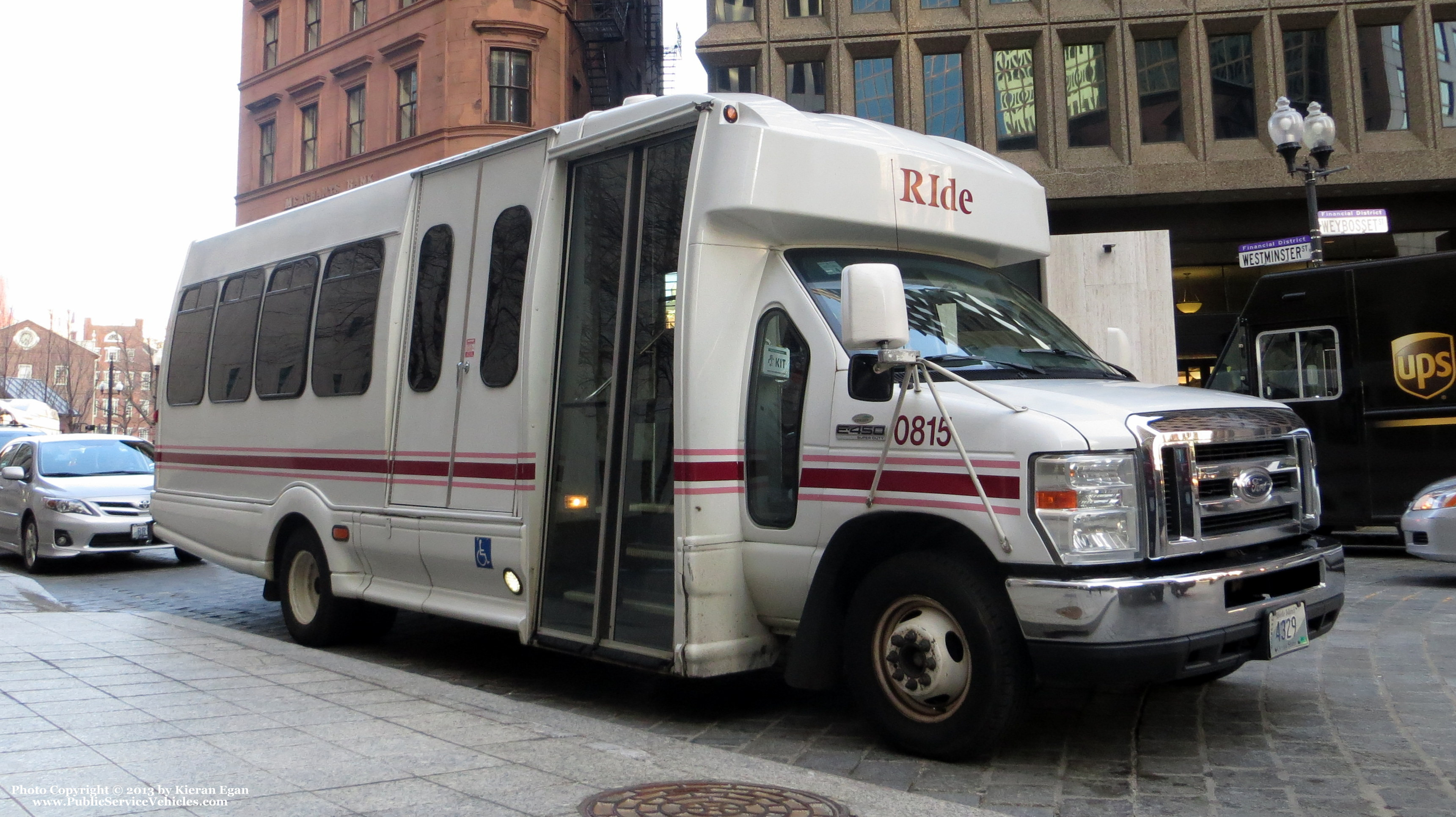 A photo  of Rhode Island Public Transit Authority
            Paratransit Bus 0815, a 2008 Ford E-450 Bus             taken by Kieran Egan