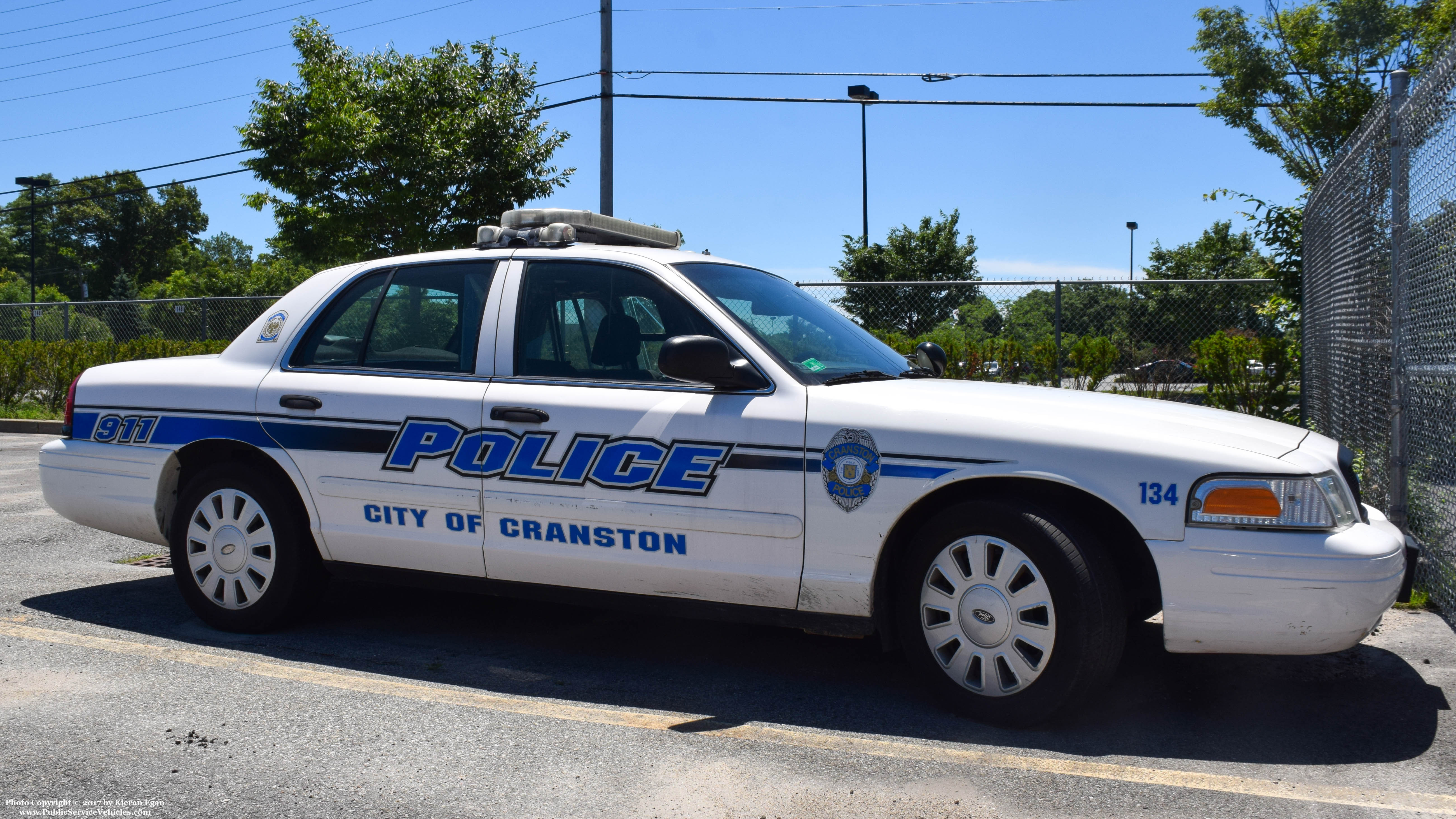 A photo  of Cranston Police
            Cruiser 134, a 2006-2008 Ford Crown Victoria Police Interceptor             taken by Kieran Egan